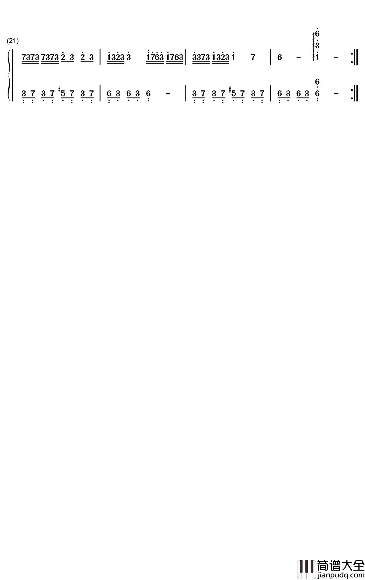 Donna_Donna钢琴简谱_Joan_Baez歌曲_数字双手曲谱