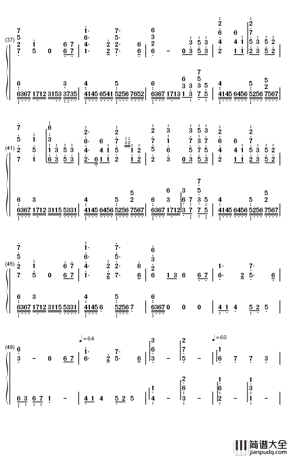 Eutopia钢琴简谱_Yoohsic_Roomz歌曲_数字双手曲谱