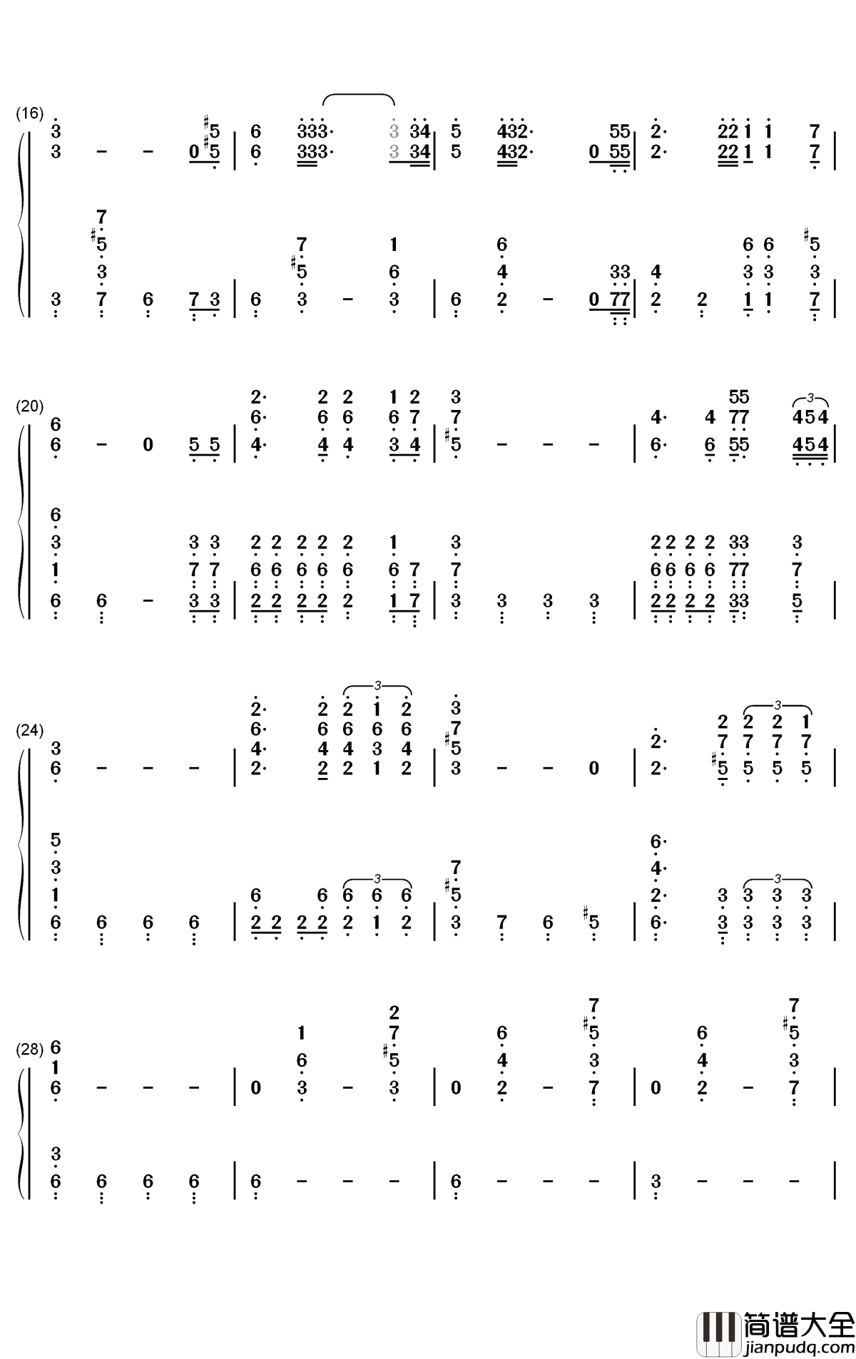 Jenny_Of_Oldstones钢琴简谱_Florence_and_the_Machine歌曲_数字双曲谱