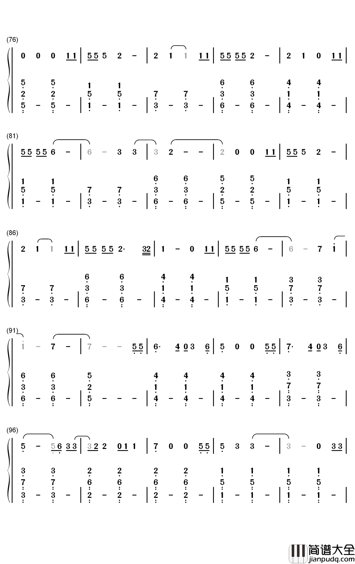 Never_Worn_White钢琴简谱_Katy_Perry歌曲_数字双手曲谱