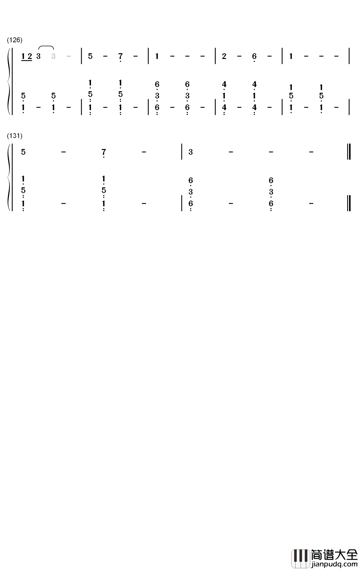 Never_Worn_White钢琴简谱_Katy_Perry歌曲_数字双手曲谱