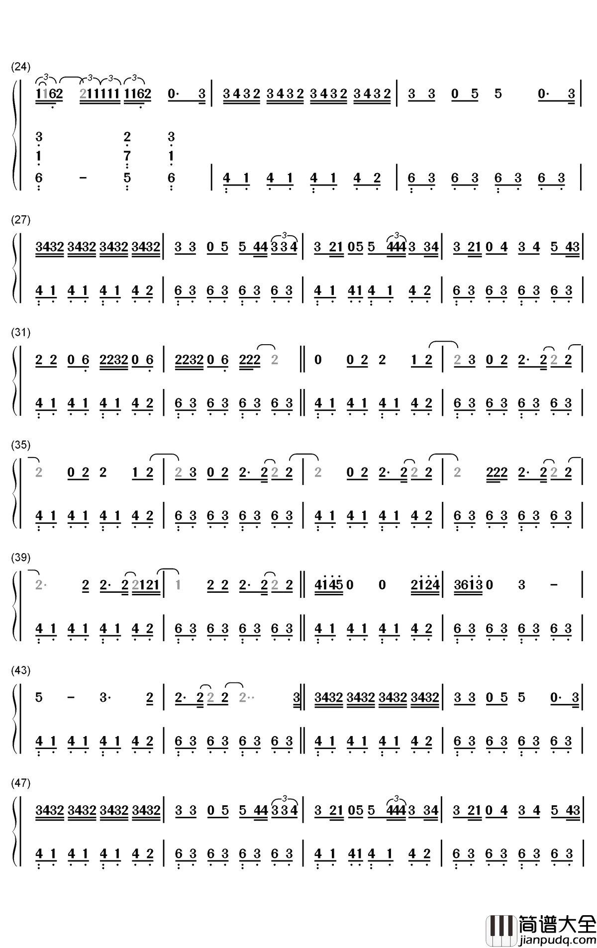 Legends钢琴简谱_数字双手_Juice_Wrld