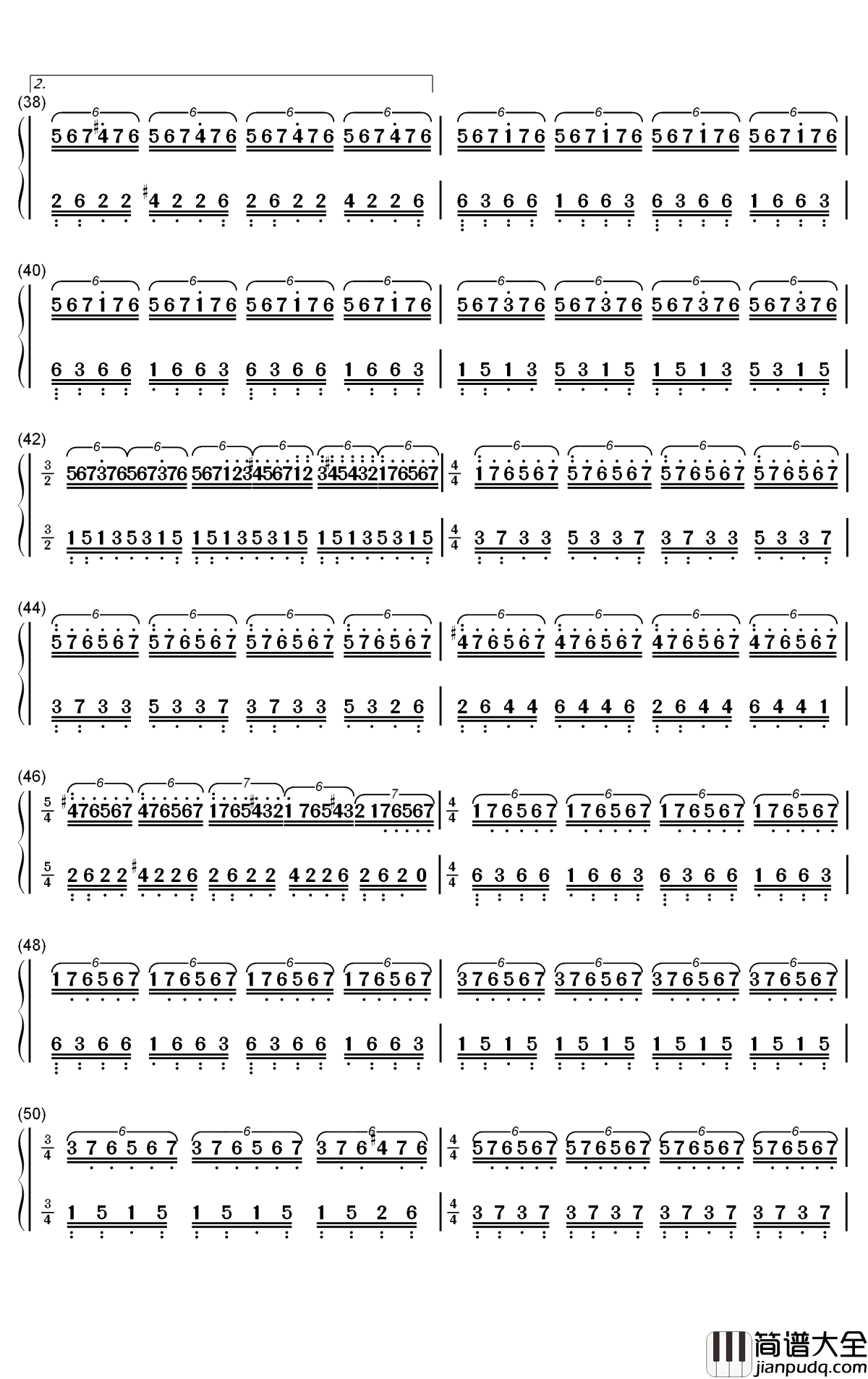 I_Love_You钢琴简谱_数字双手_RIOPY