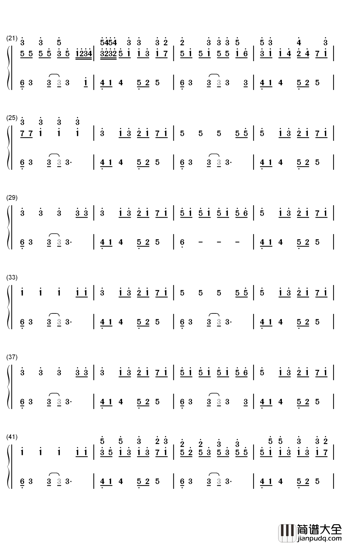 Imaginary_Kiss钢琴简谱_数字双手_Shirfine