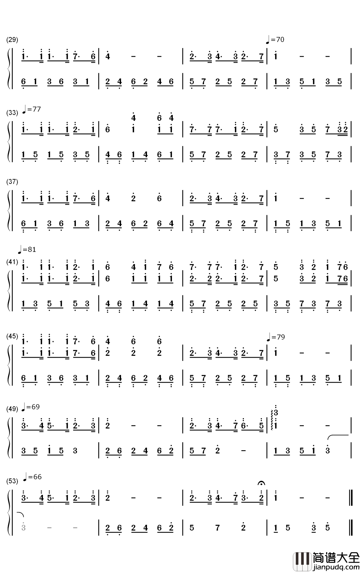 空谷的回音钢琴简谱_数字双手_赞美诗