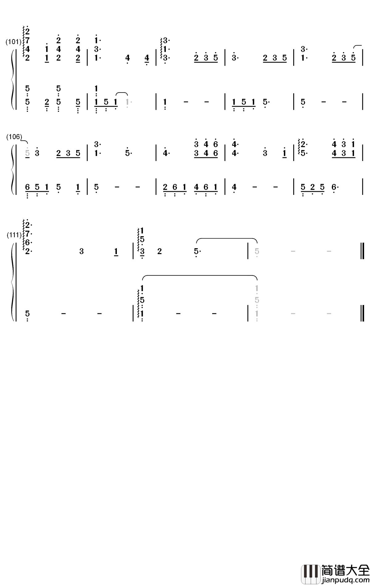 朋友请听好钢琴简谱_数字双手_何炅_谢娜_易烊千玺