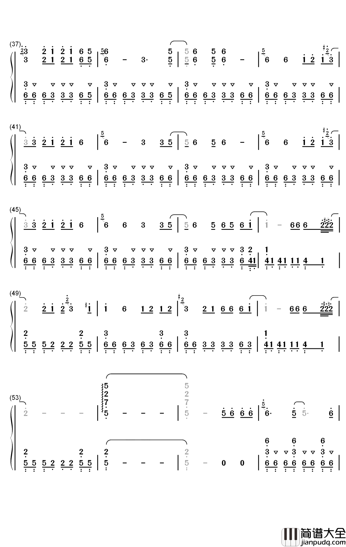荒野魂斗罗钢琴简谱_数字双手_华晨宇