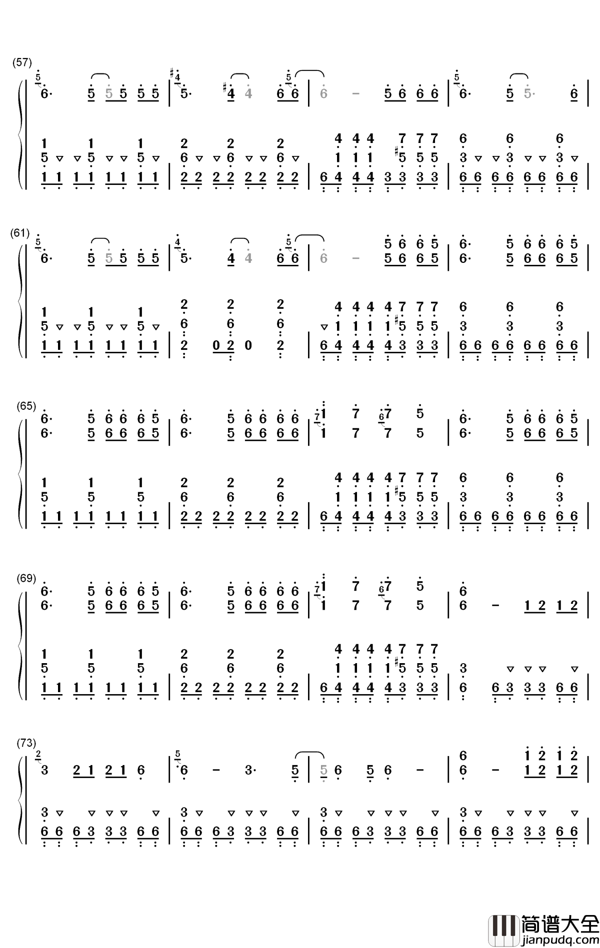 荒野魂斗罗钢琴简谱_数字双手_华晨宇