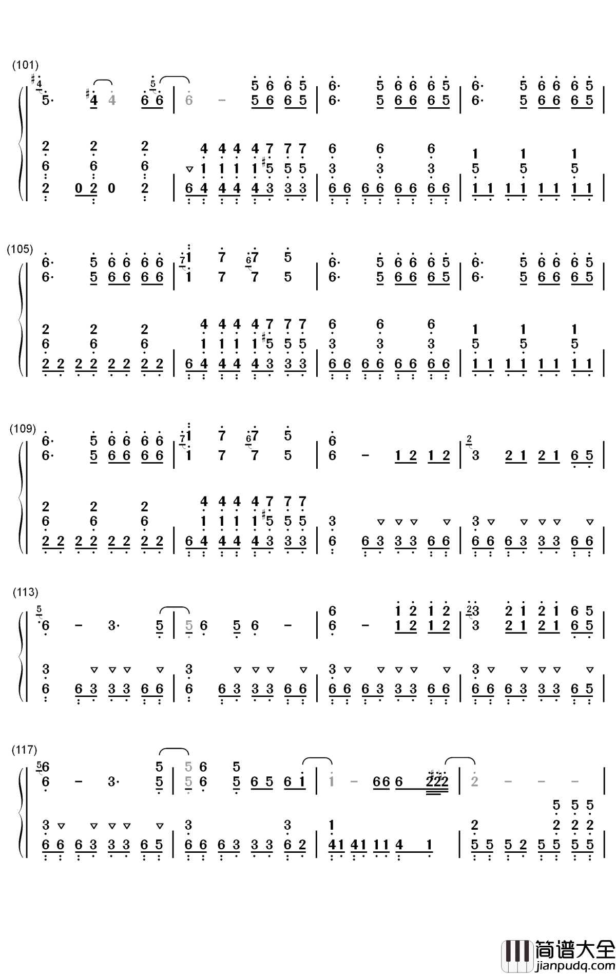 荒野魂斗罗钢琴简谱_数字双手_华晨宇