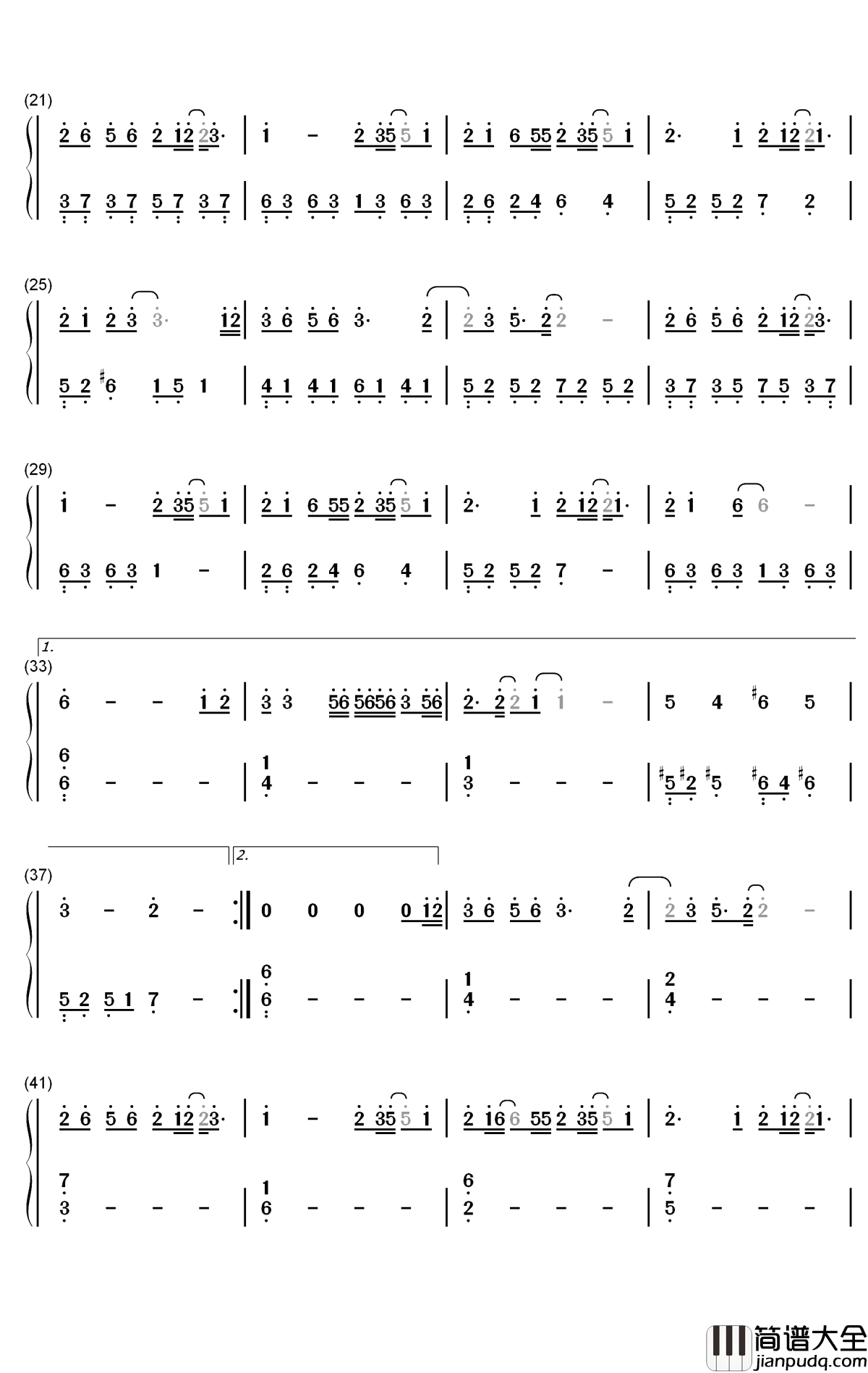 晚吟钢琴简谱_数字双手_李俊毅