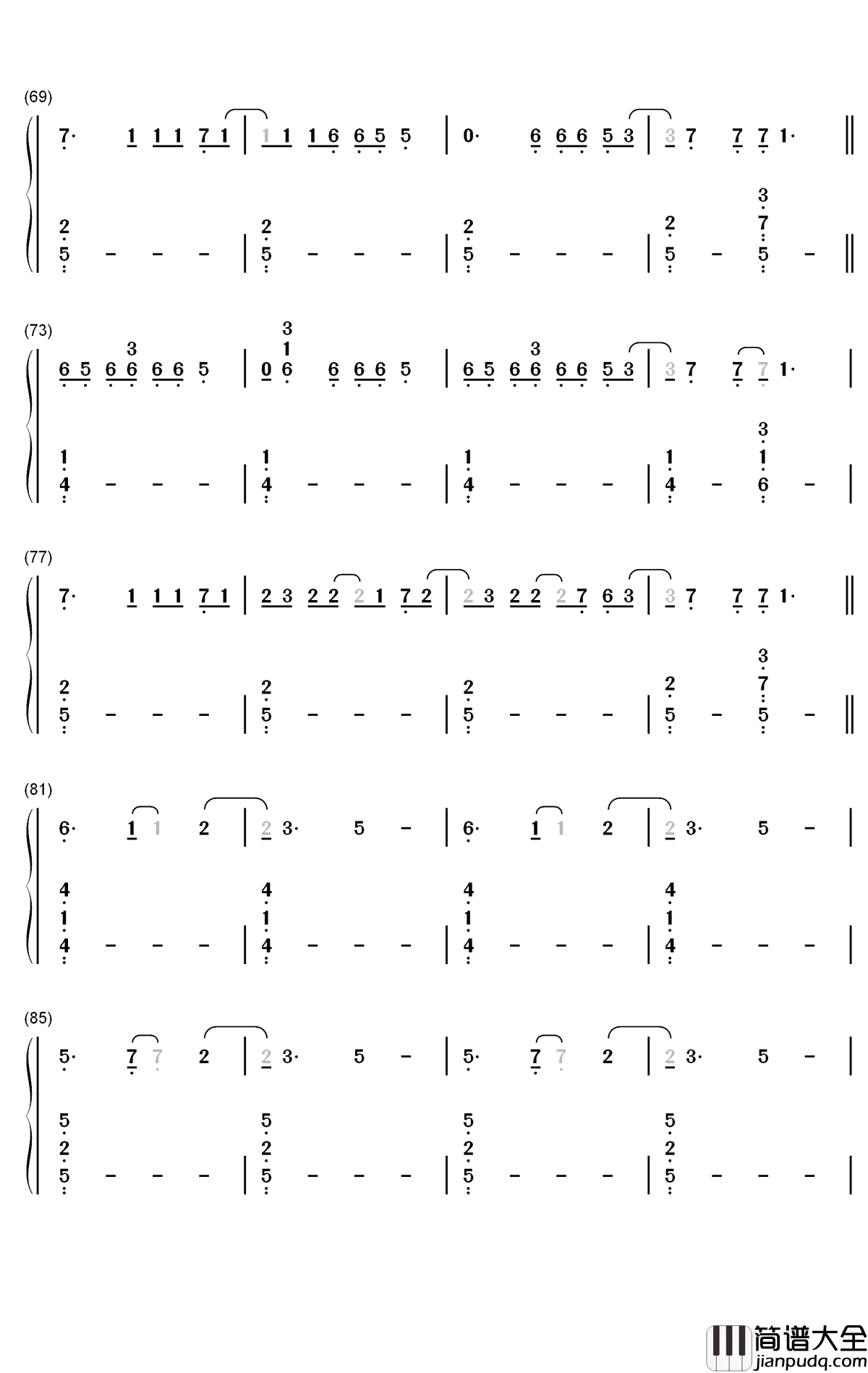 Golden钢琴简谱_数字双手_Harry_Styles