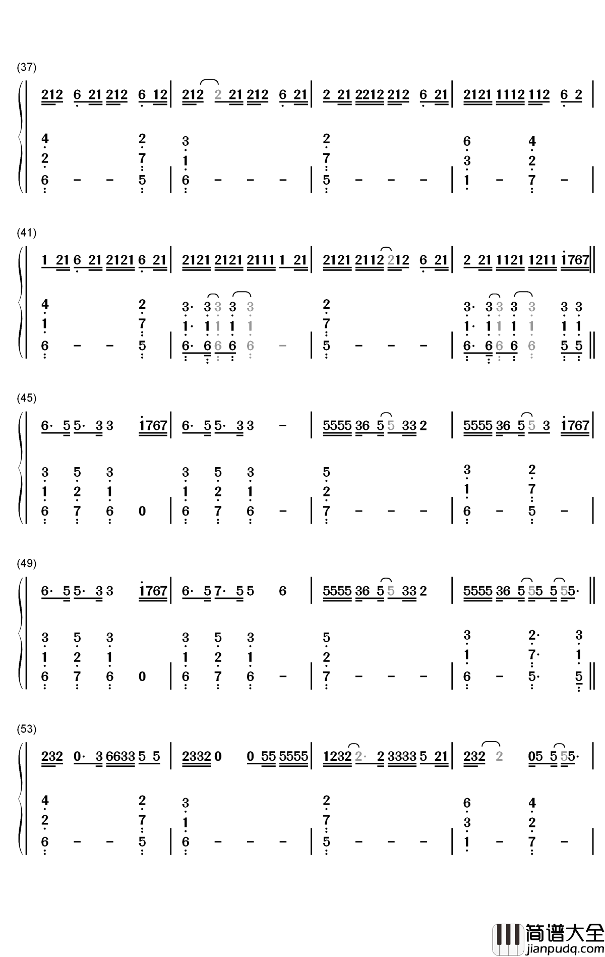 On_Chill钢琴简谱_数字双手_Wale_Jeremih