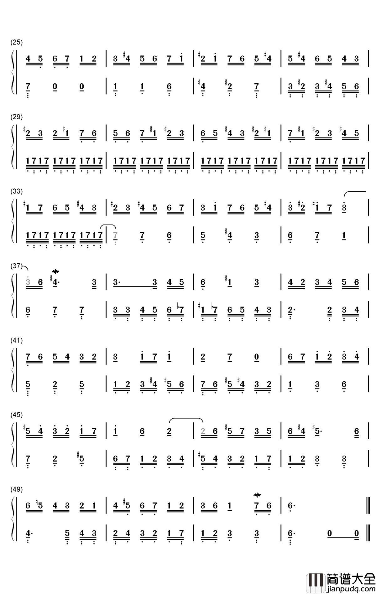 BWV775钢琴简谱_数字双手_巴赫
