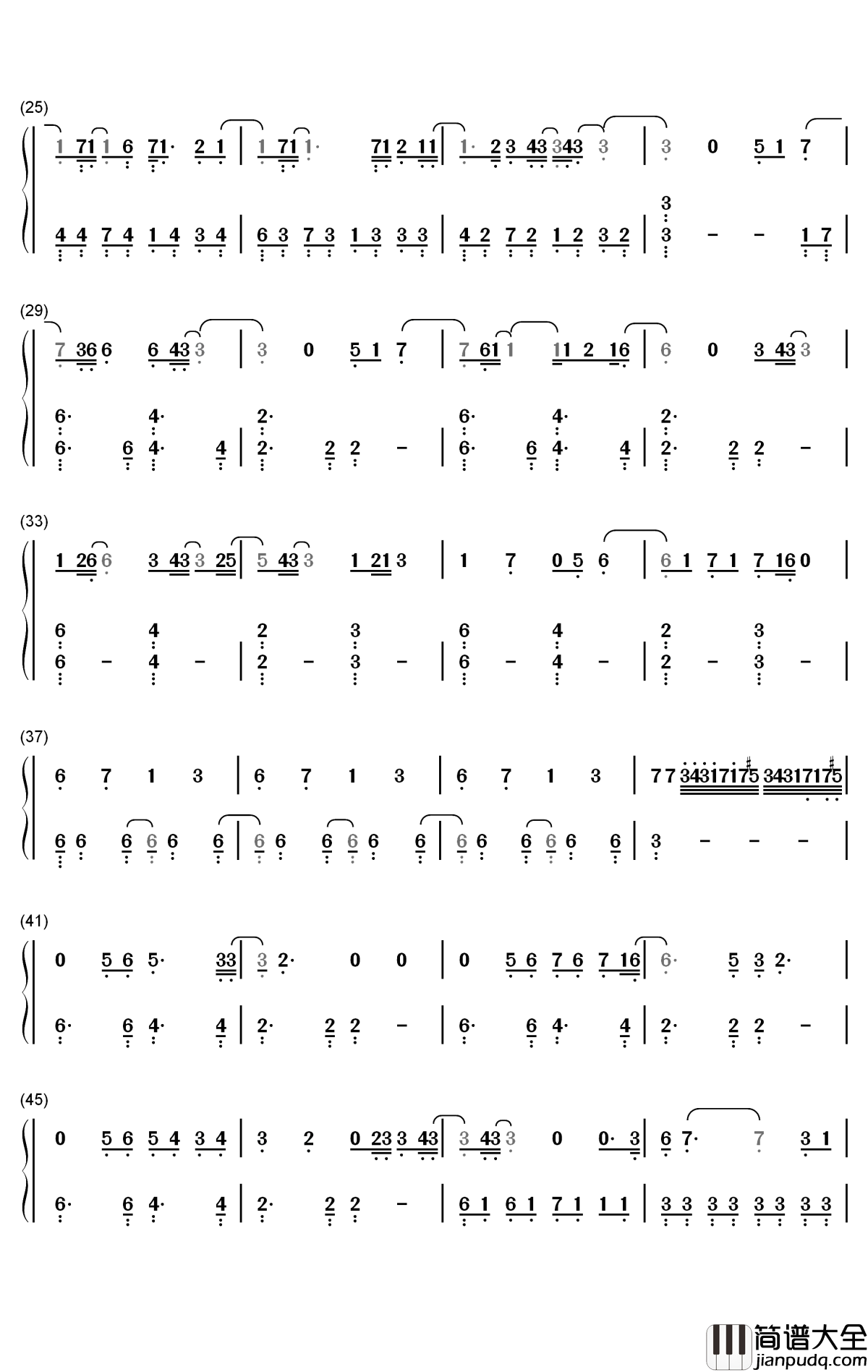 No_Time_to_Die钢琴简谱_数字双手_Billie_Eilish