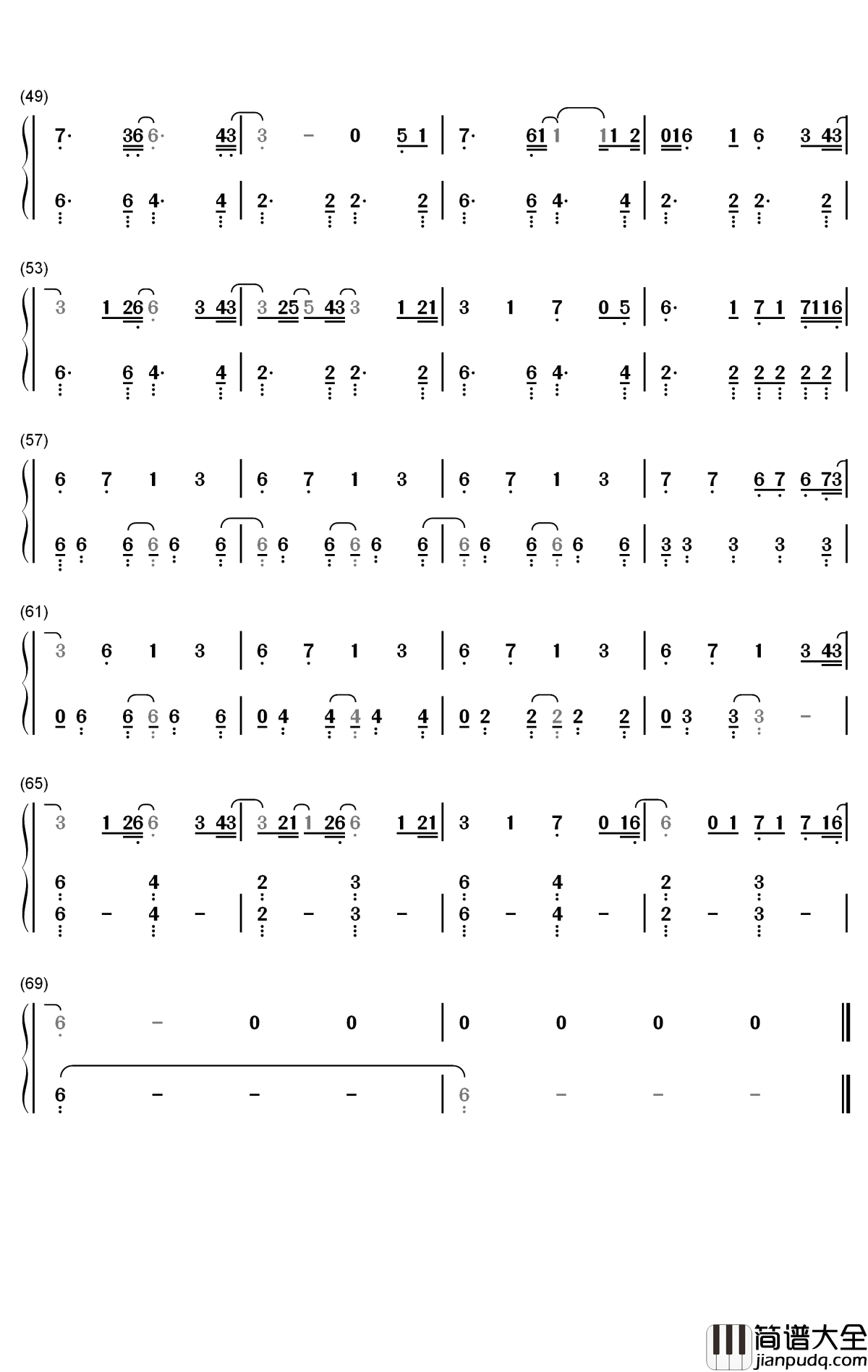 No_Time_to_Die钢琴简谱_数字双手_Billie_Eilish