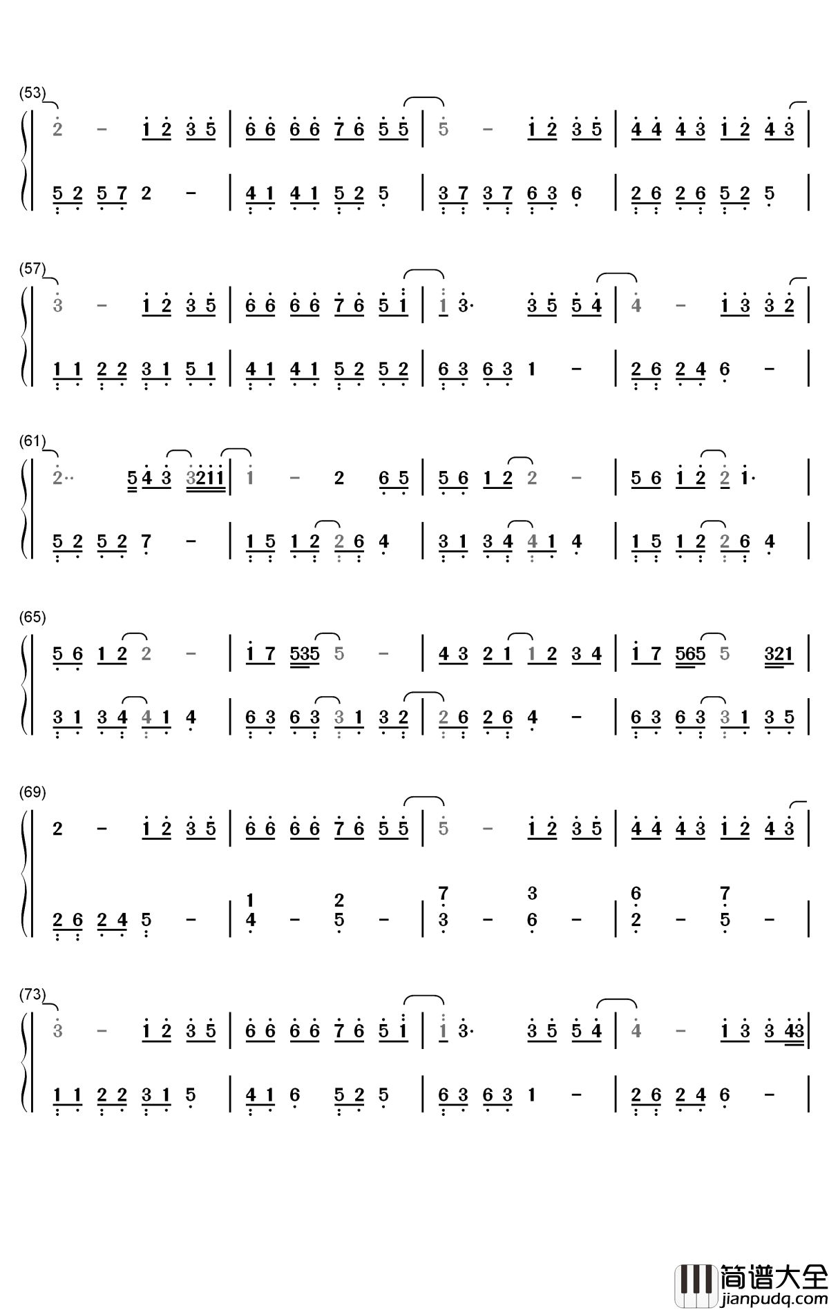 相信爱钢琴简谱_数字双手_周兴哲
