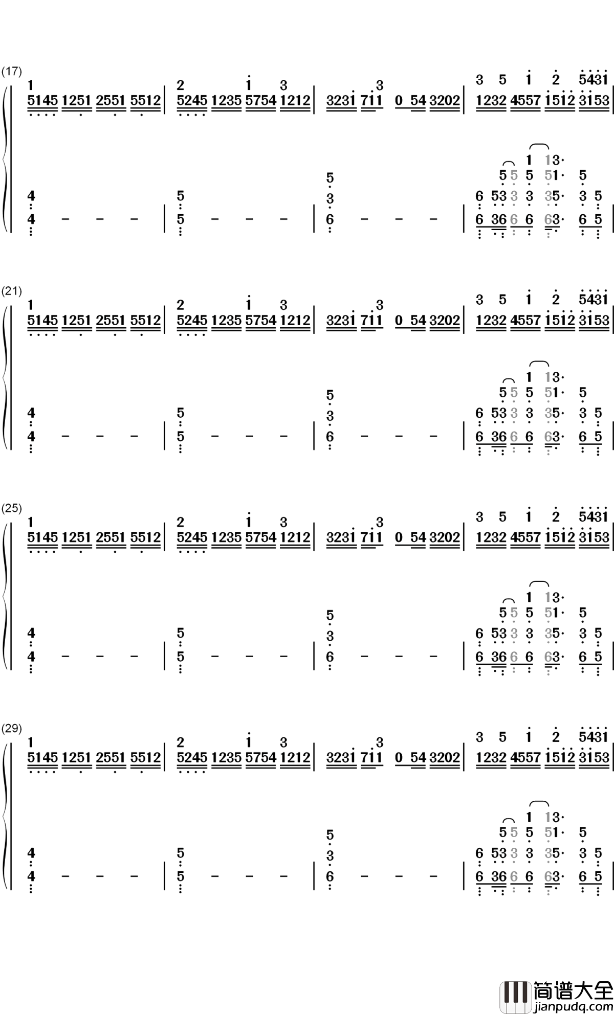 Nightfall钢琴简谱_数字双手_Rayark