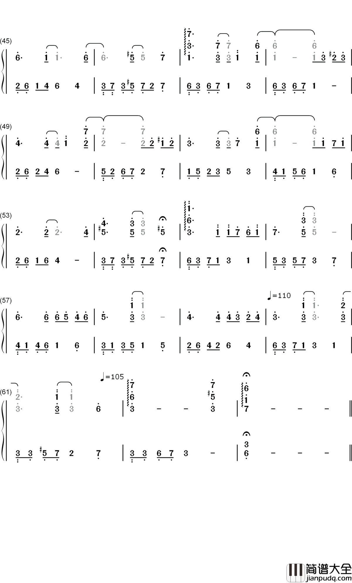 在一起的时光钢琴简谱_数字双手_赵海洋