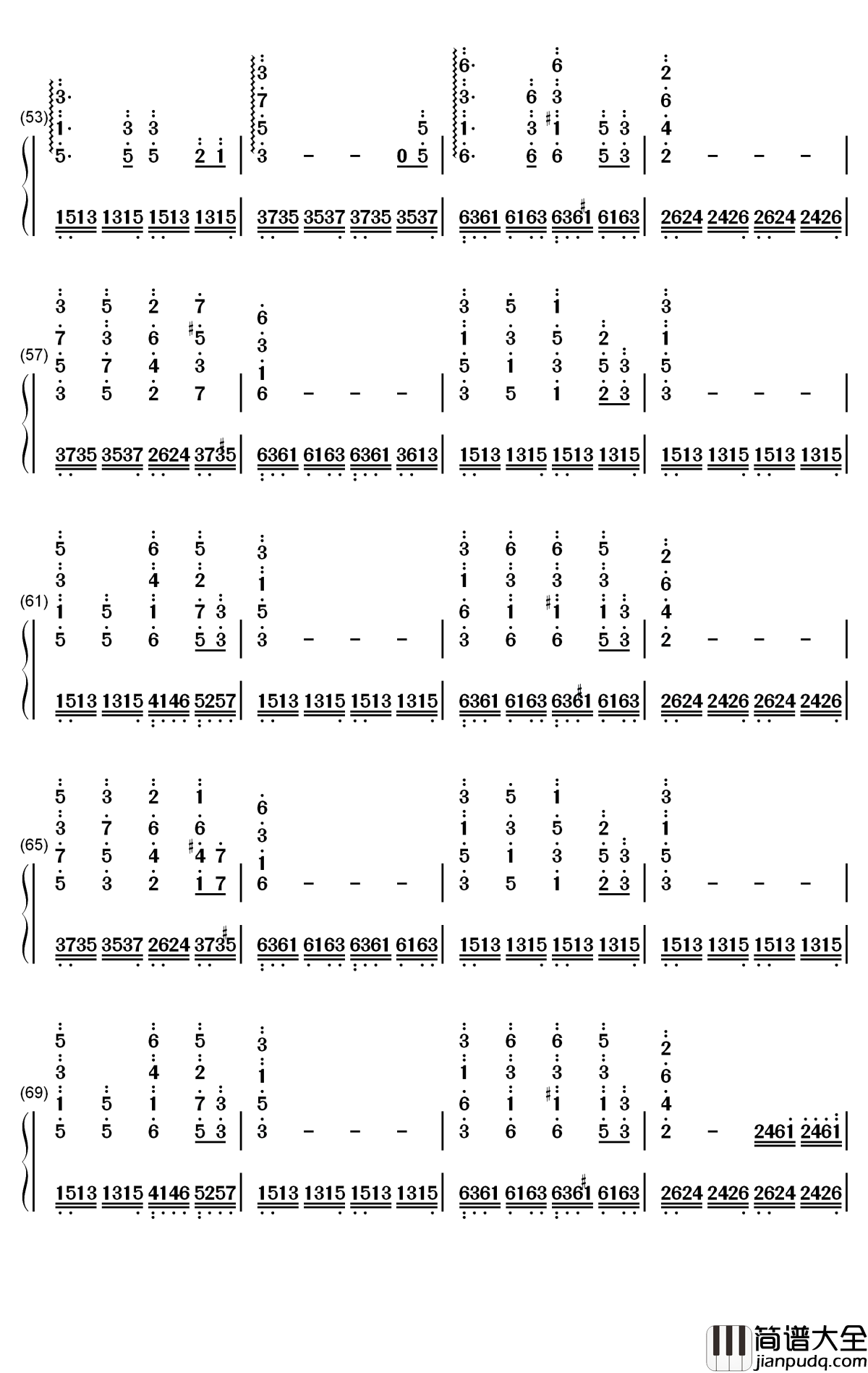 酒醉的蝴蝶钢琴简谱_数字双手_崔伟立