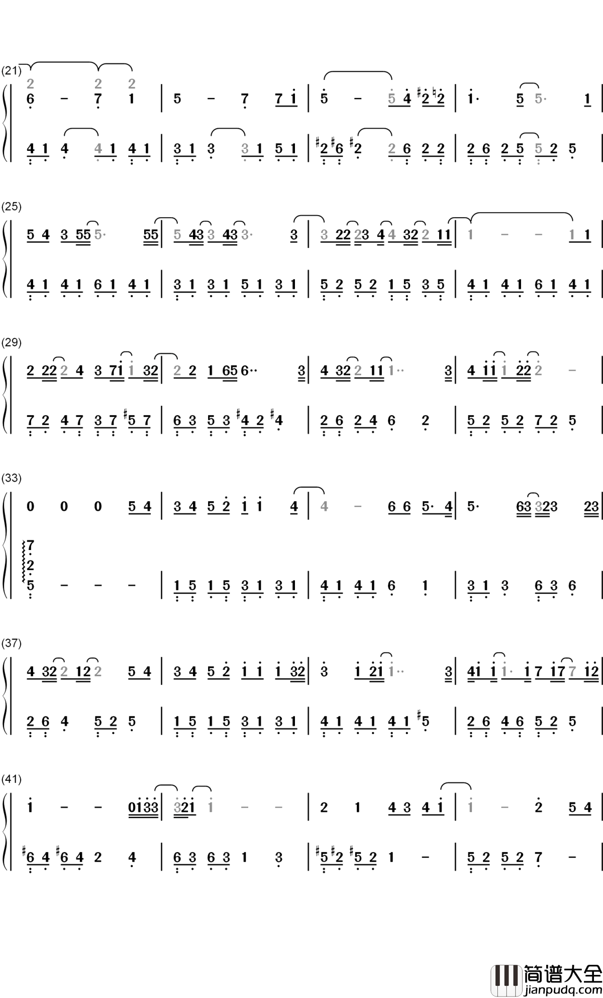 Better钢琴简谱_数字双手_谢博安