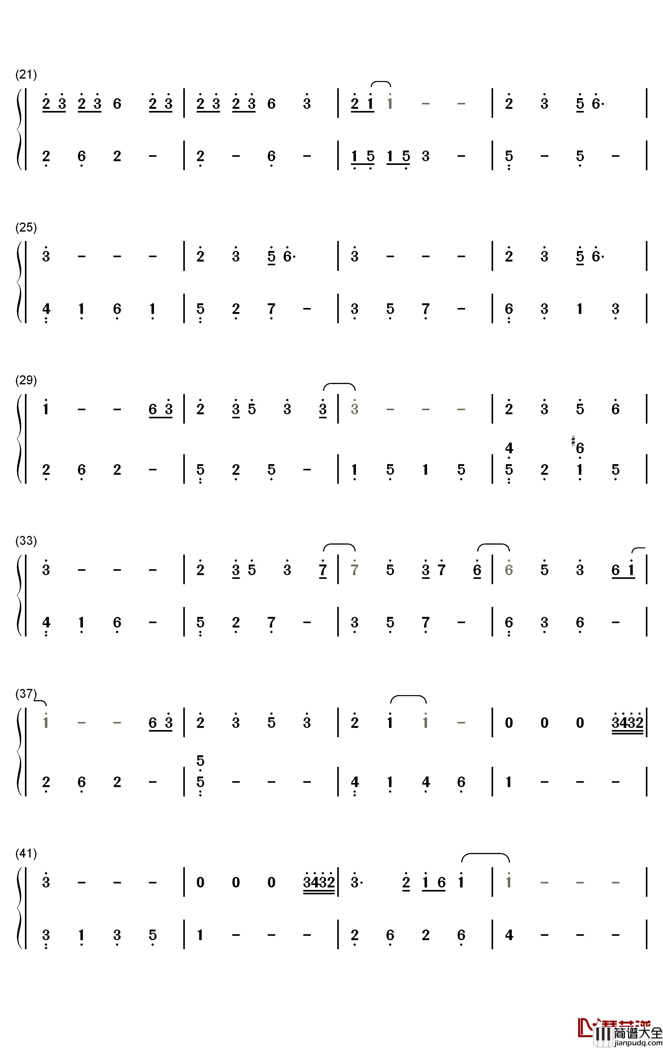 听我说钢琴简谱_数字双手_周深