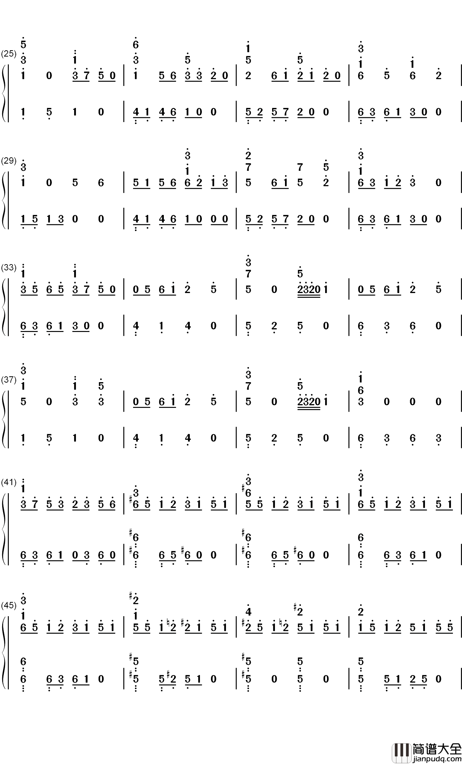 花火大会钢琴简谱_数字双手_Radwimps
