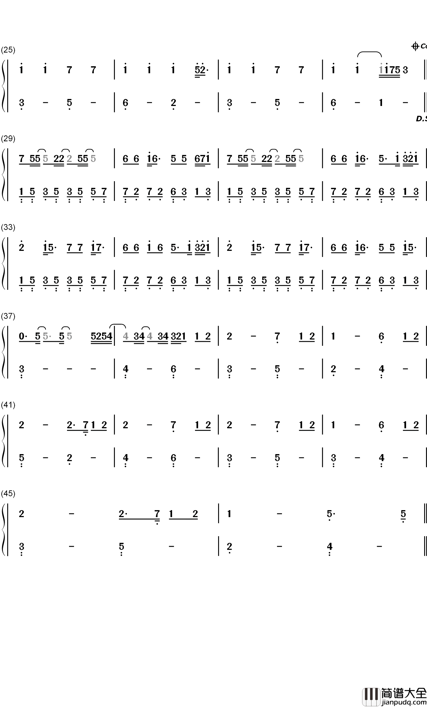 Everyday_Life钢琴简谱_数字双手_Coldplay