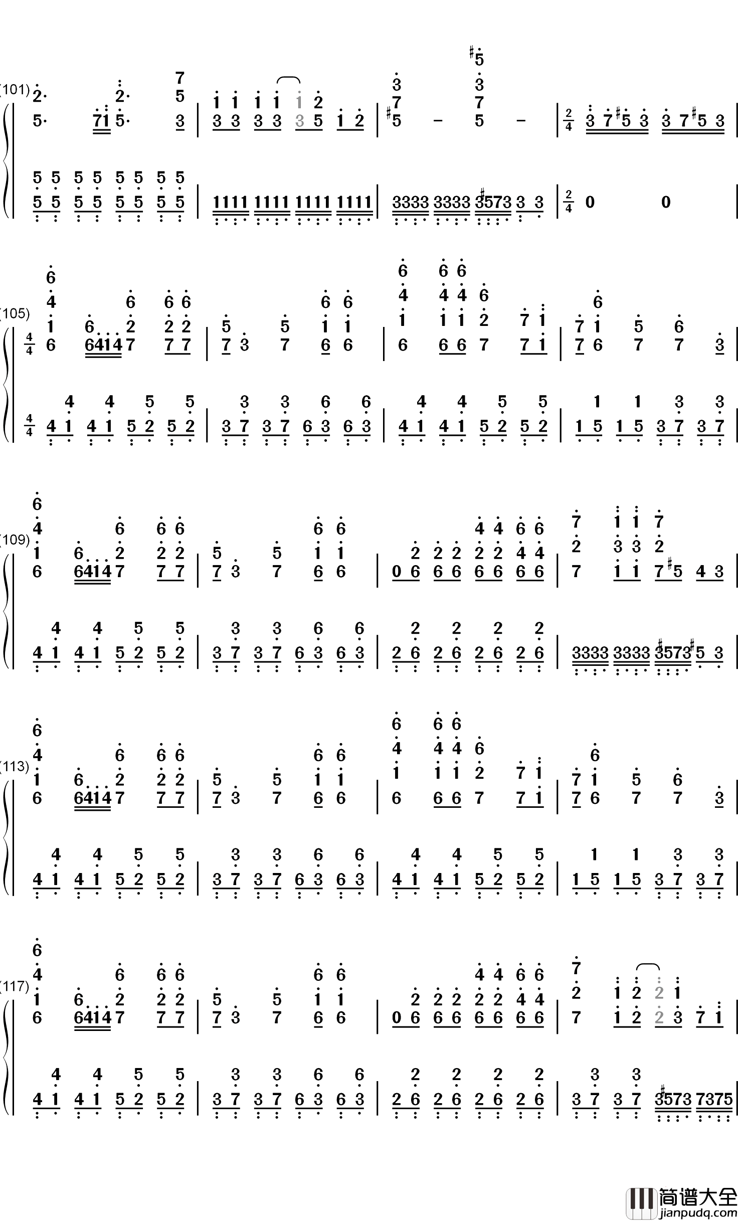 令和钢琴简谱_数字双手_金爆_Golden_Bomber