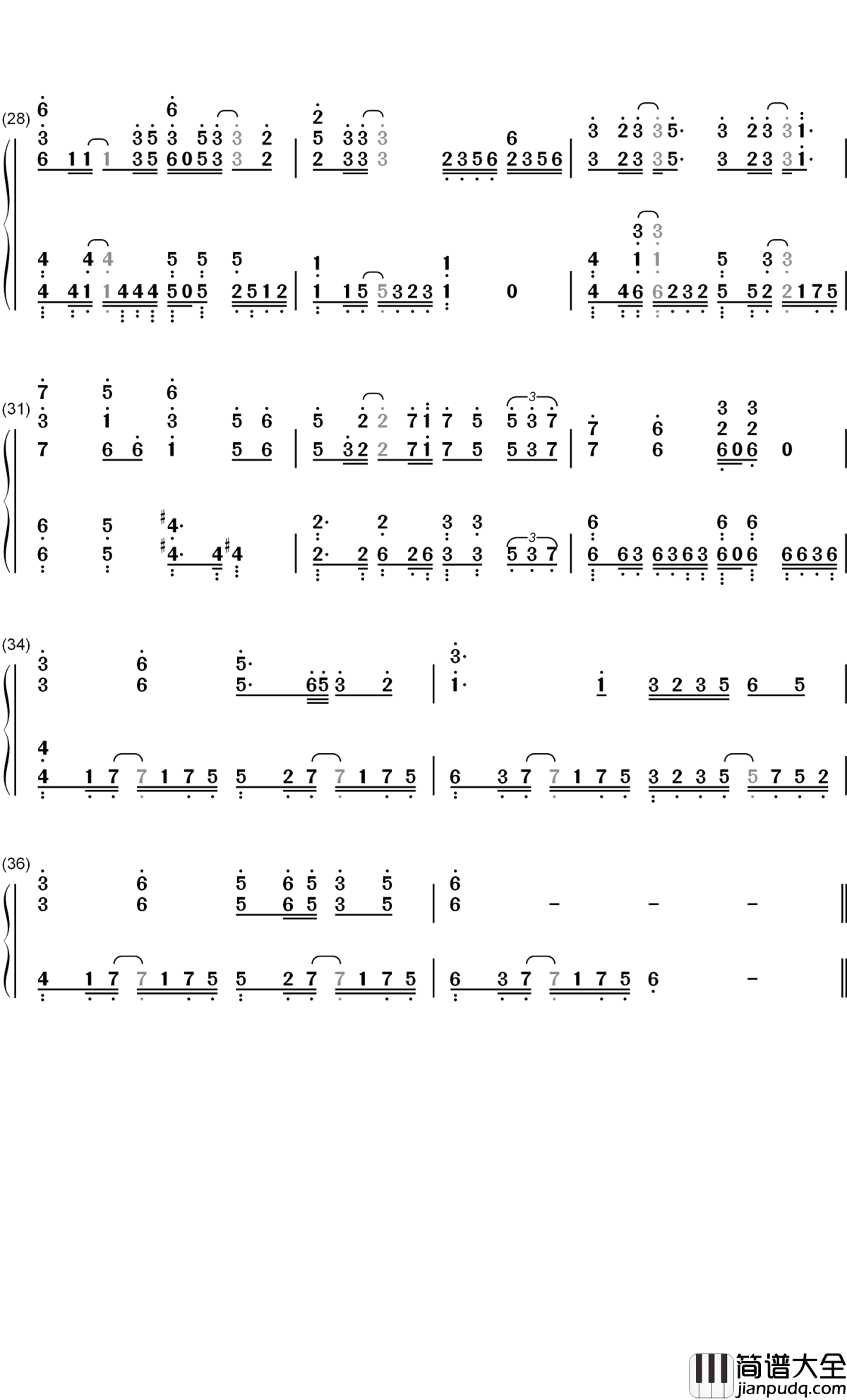 曲尽陈情钢琴简谱_数字双手_肖战