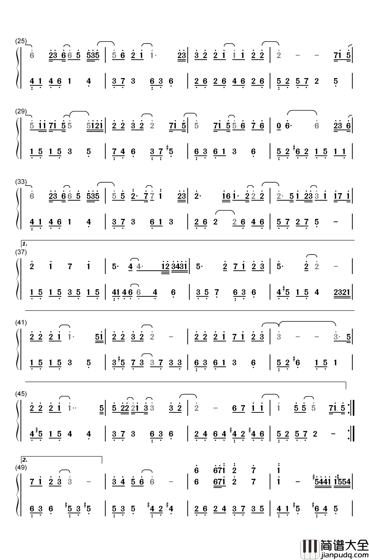 你的情歌钢琴简谱_数字双手_Tank