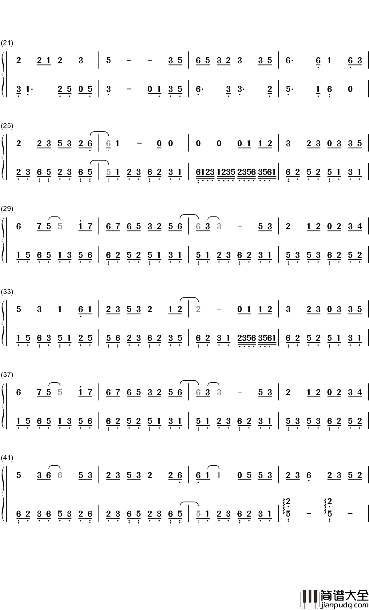 水墨江南钢琴简谱_数字双手_少司命