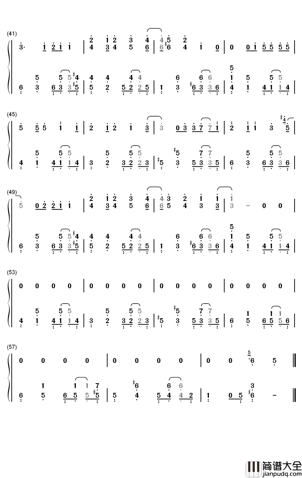 Omae_Wa_Mou钢琴简谱_数字双手_deadman_死人