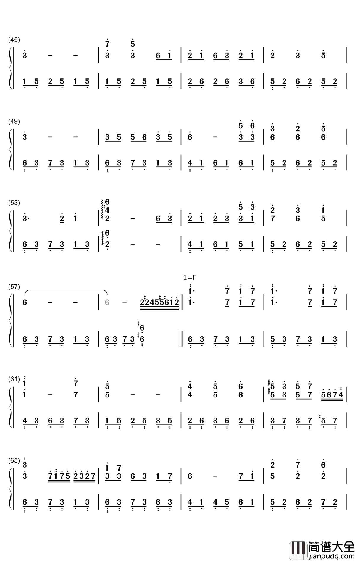 今夏钢琴简谱_数字双手_谭松韵