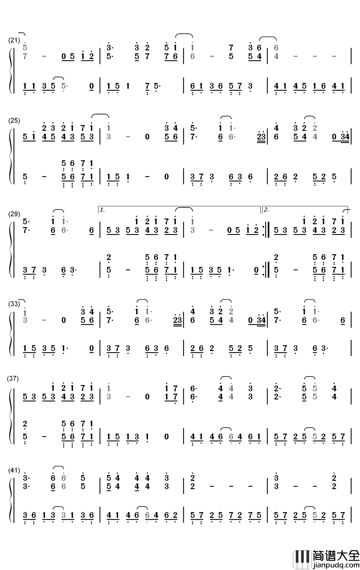 安妮的仙境钢琴简谱_数字双手_班得瑞