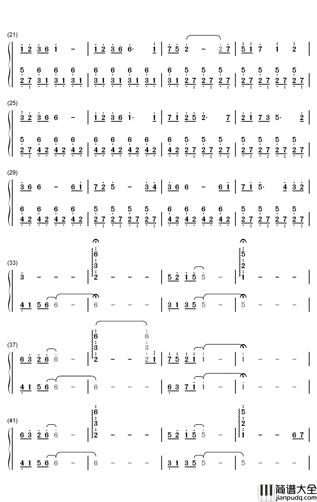 寂しい夜钢琴简谱_数字双手_三轮学
