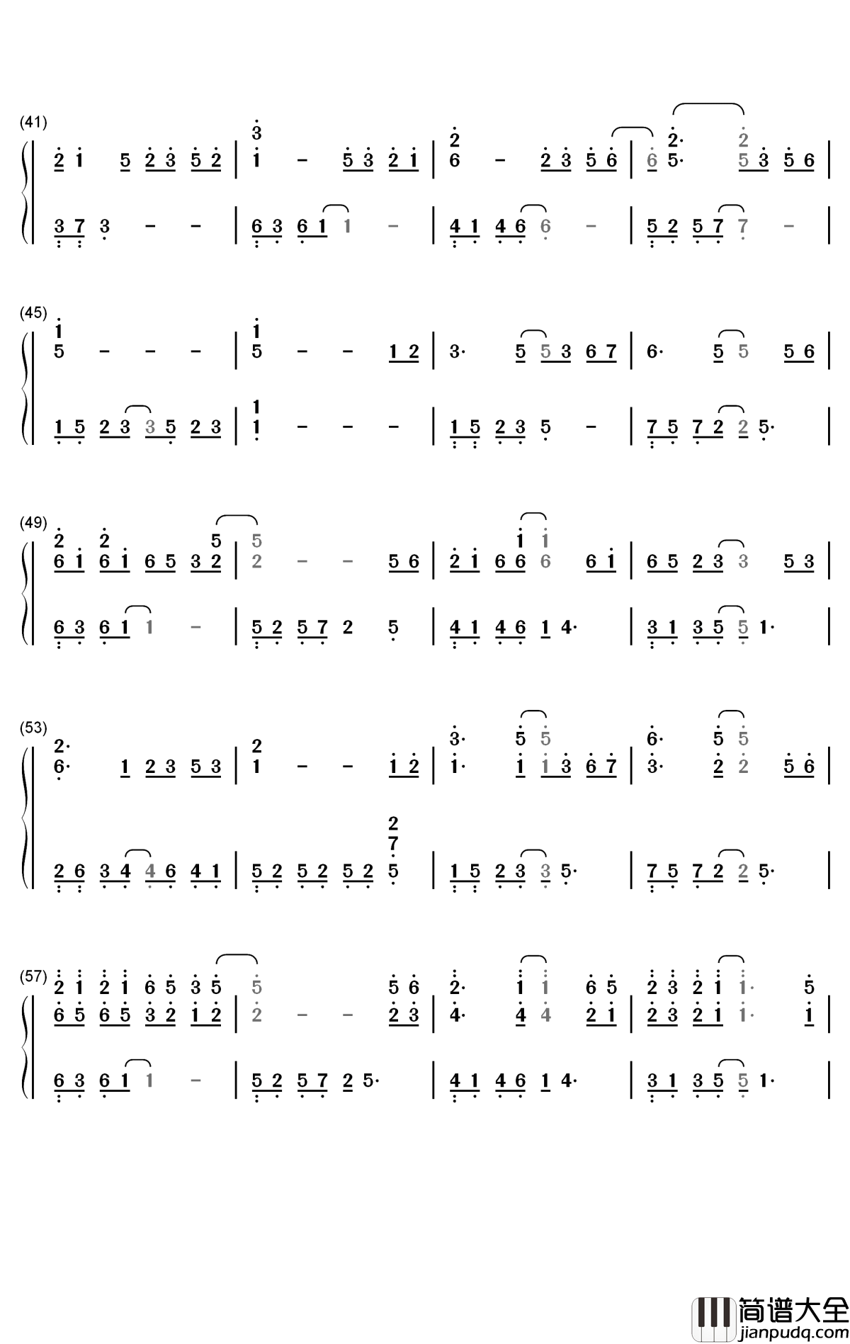 烟雨行舟钢琴简谱_数字双手_伦桑