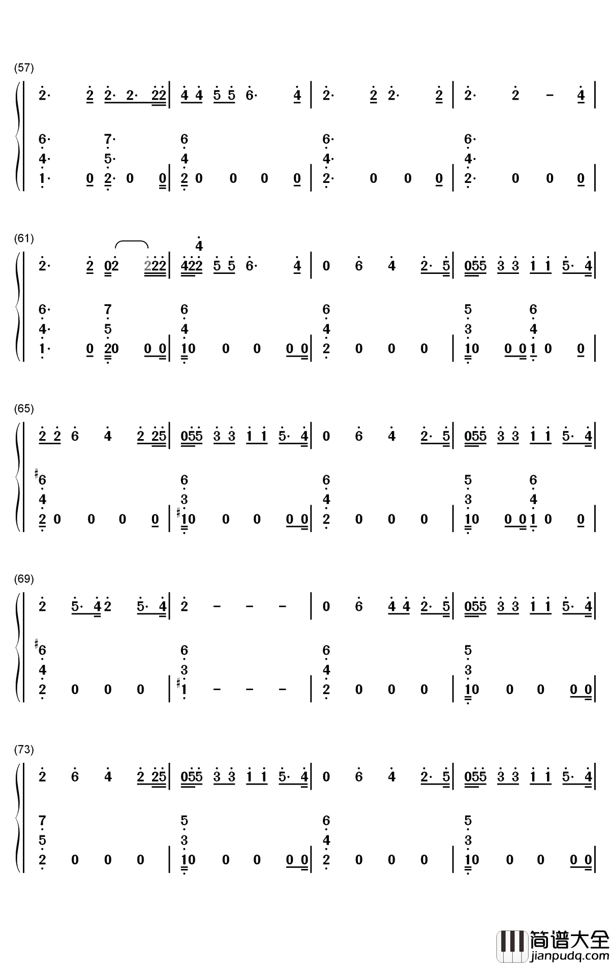 Future_Nostalgia钢琴简谱_数字双手_Dua_Lipa