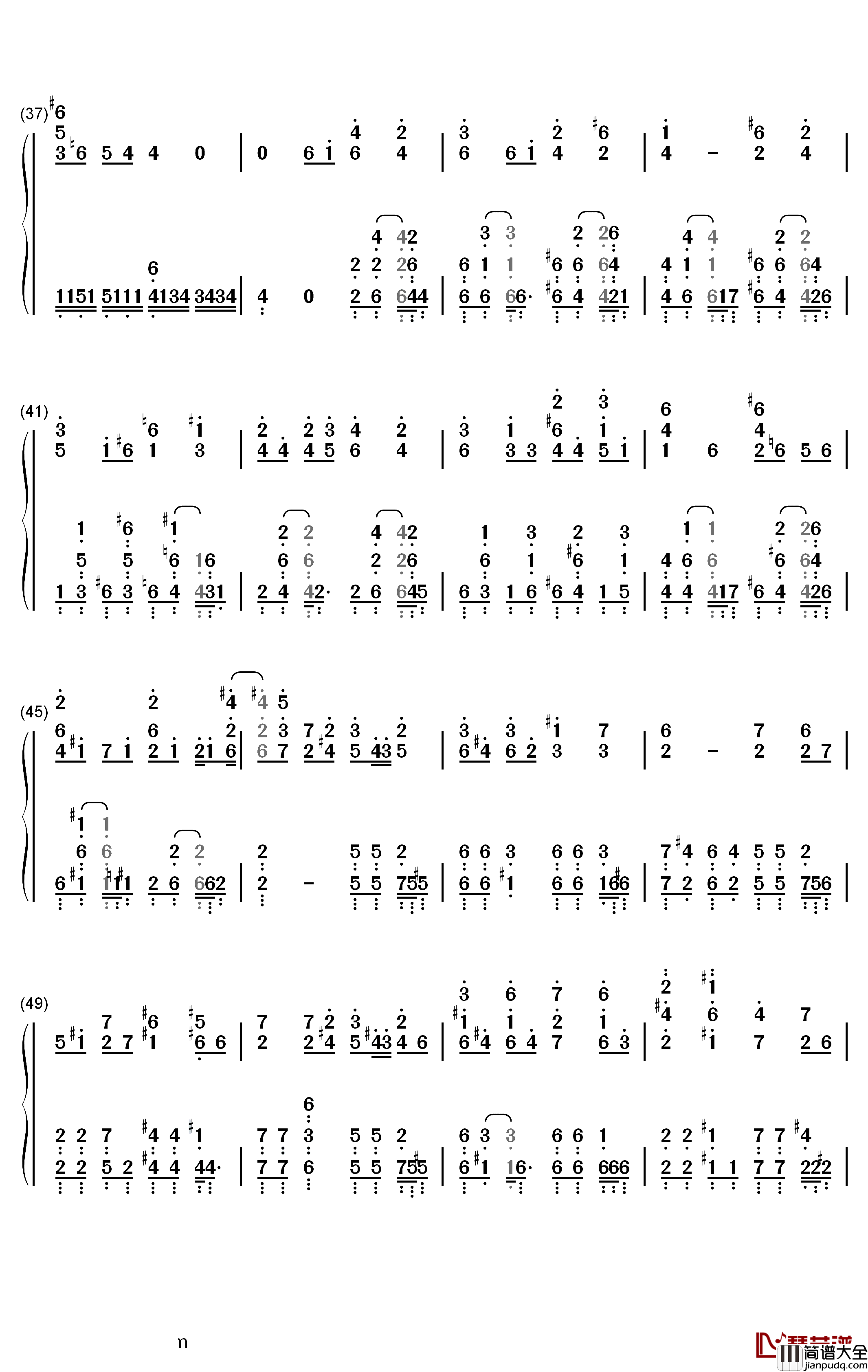 パプリカ钢琴简谱_数字双手_Foorin
