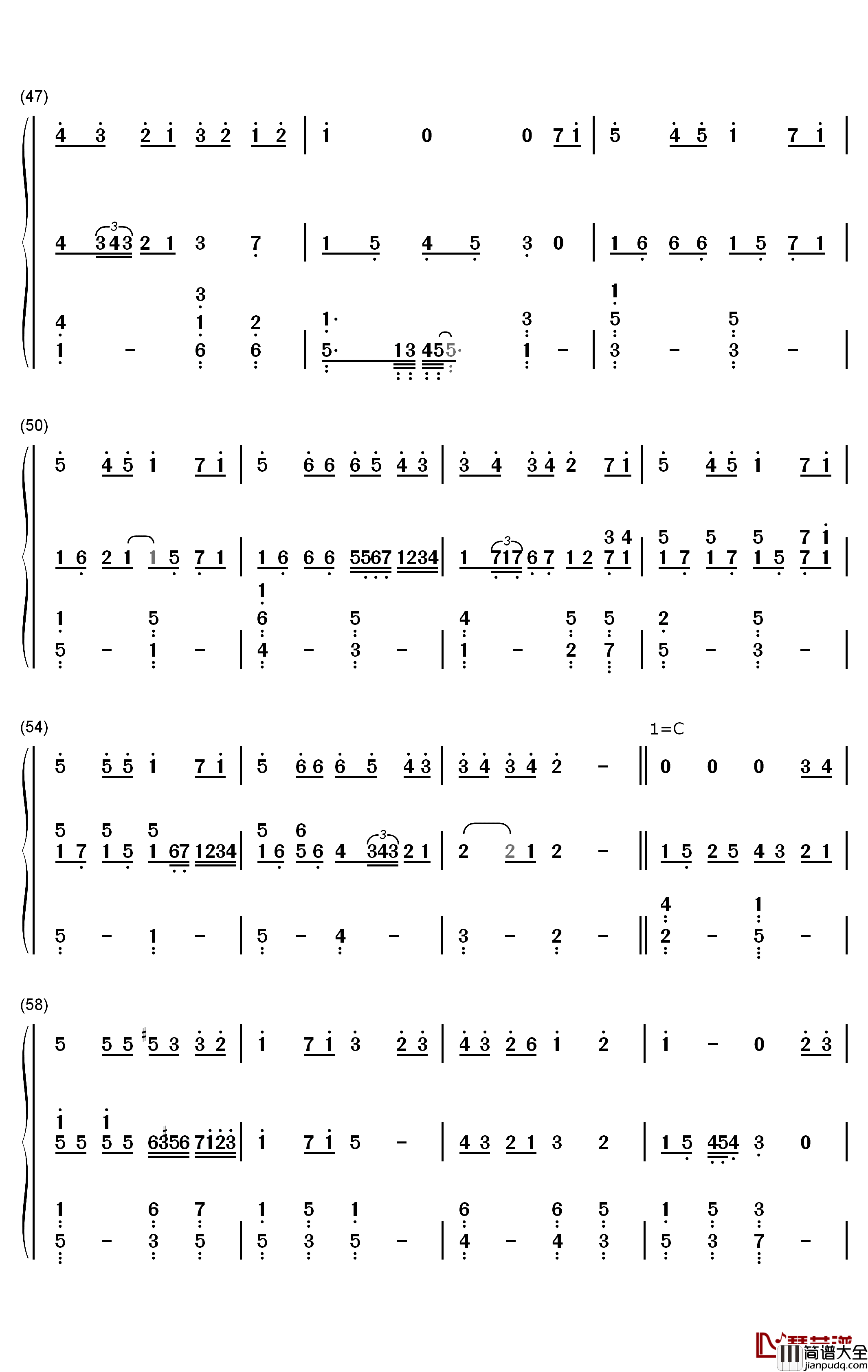 时光机钢琴简谱_数字双手_五月天