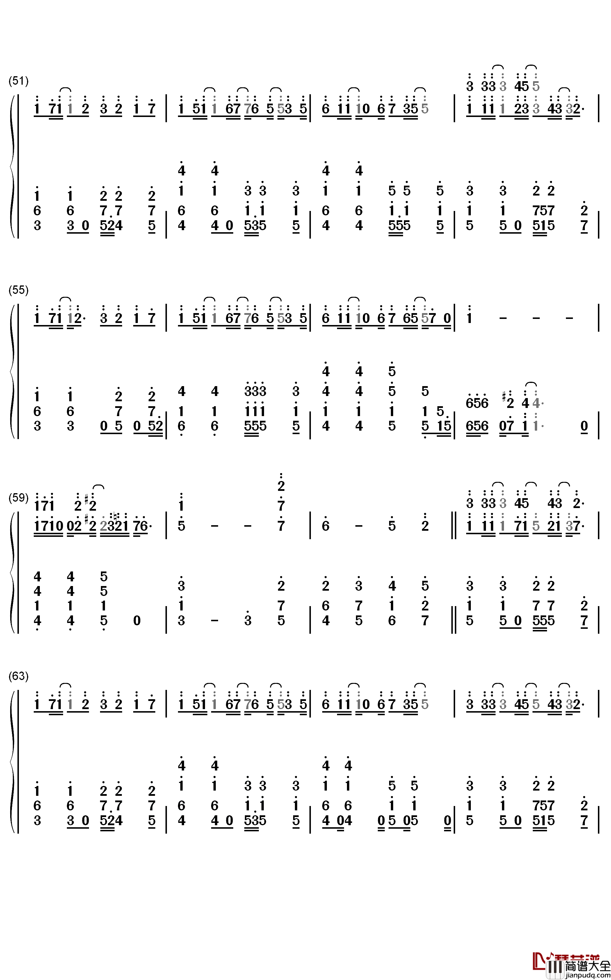 倔强钢琴简谱_数字双手_五月天