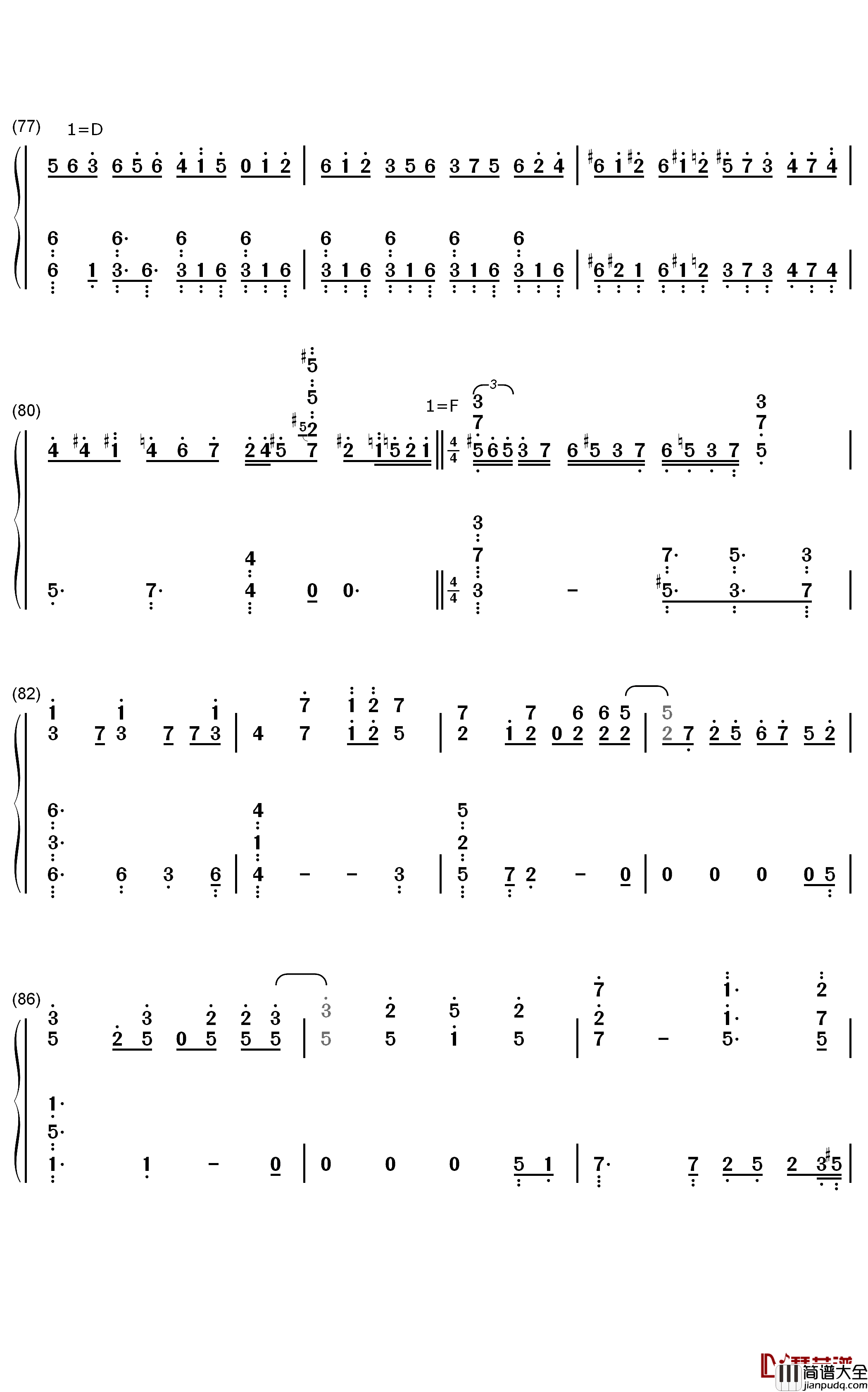 graphite_diamond钢琴简谱_数字双手_May'n