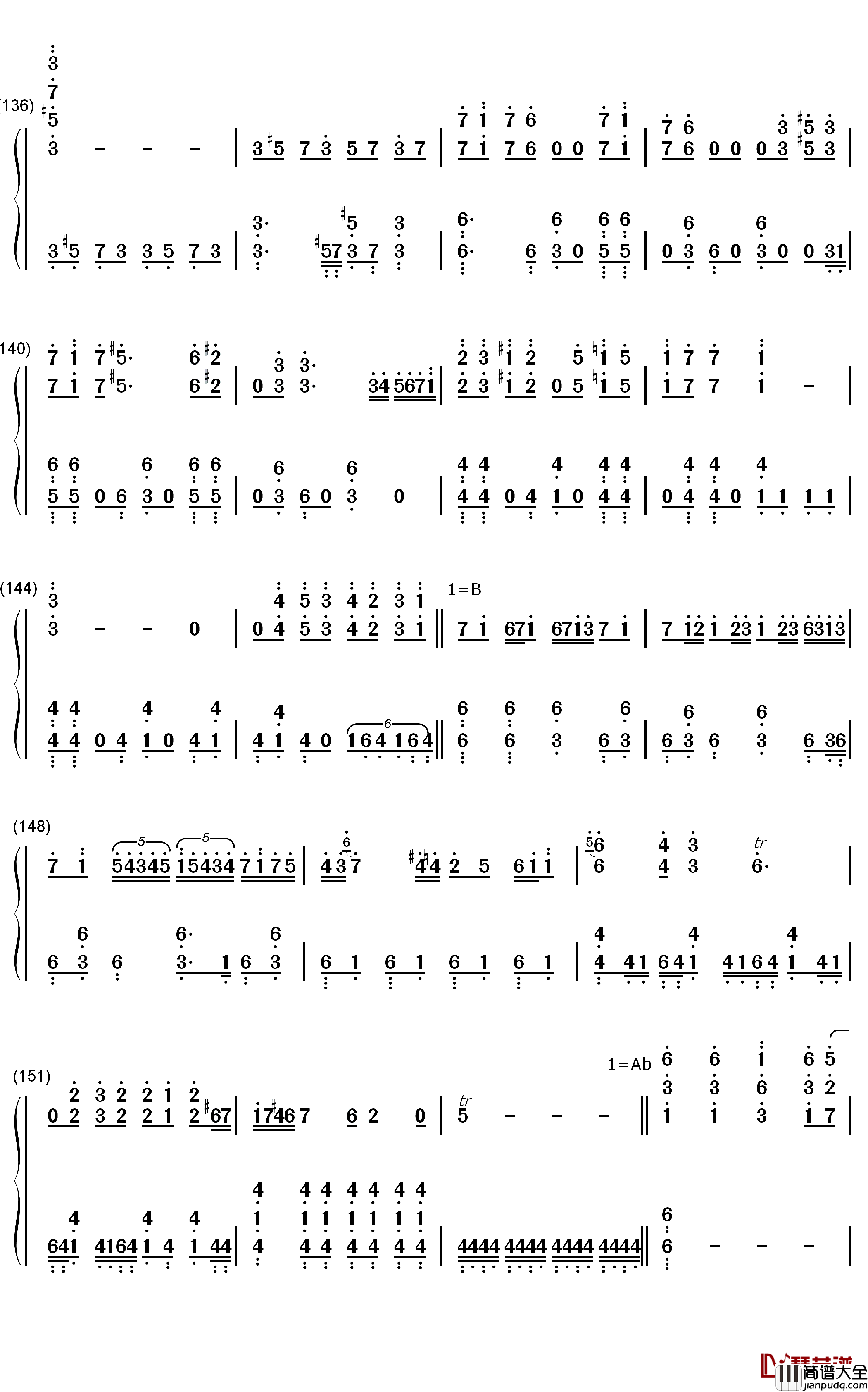 graphite_diamond钢琴简谱_数字双手_May'n
