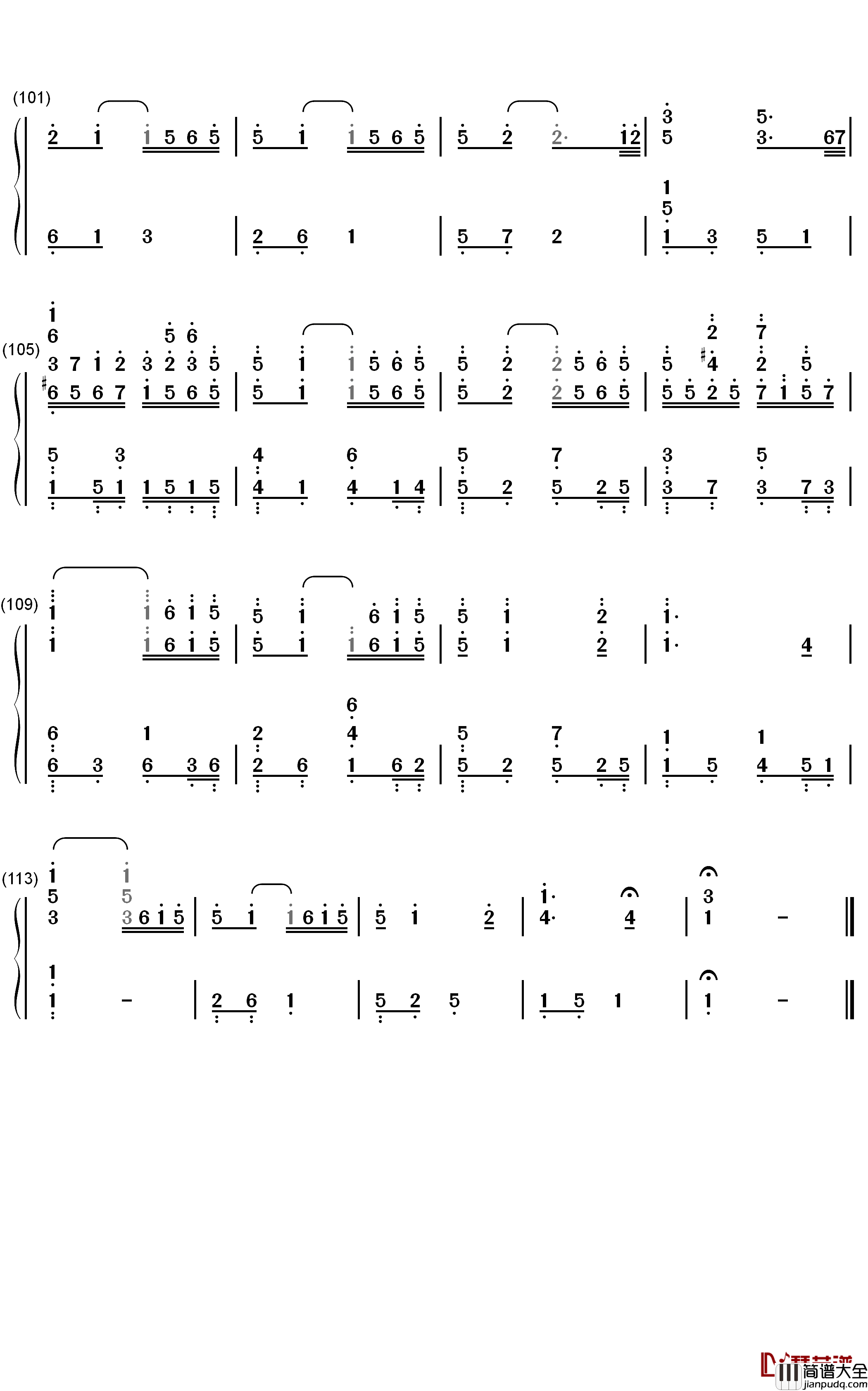 所念皆星河钢琴简谱_数字双手_CMJ