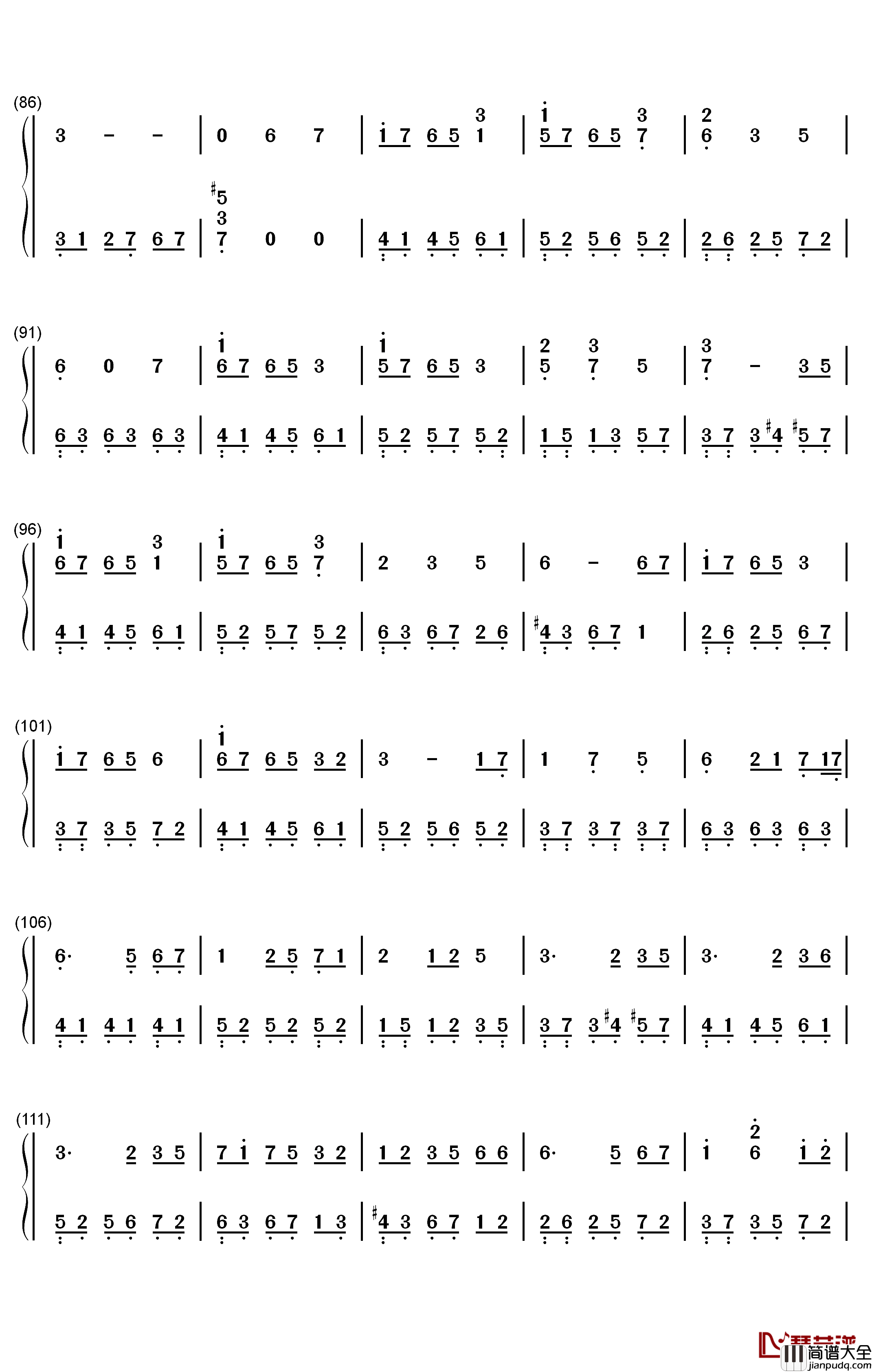 十二风华鉴钢琴简谱_数字双手_litterzy