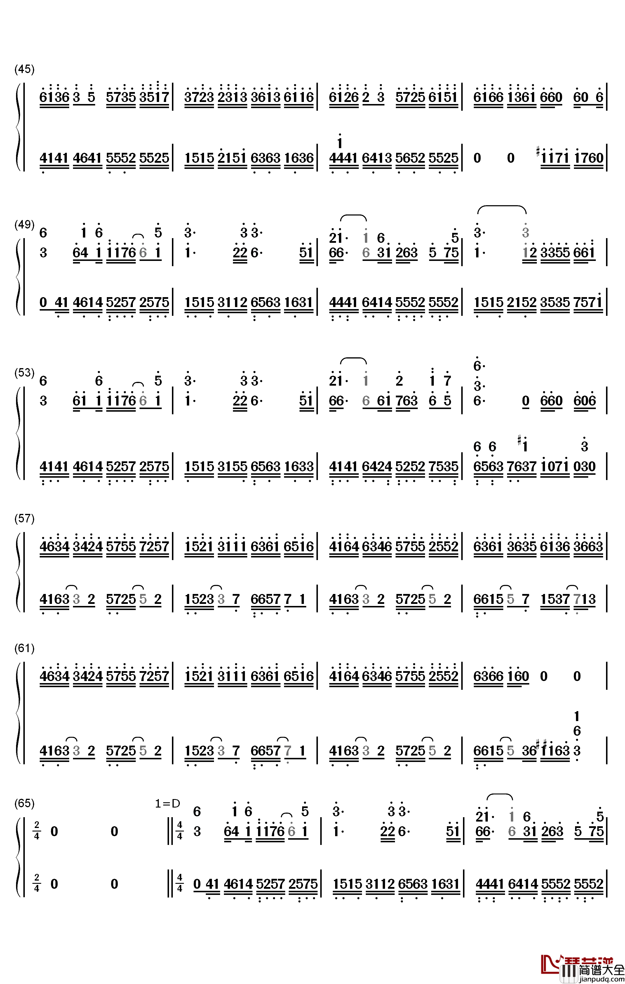春念钢琴简谱_数字双手_夏小舟