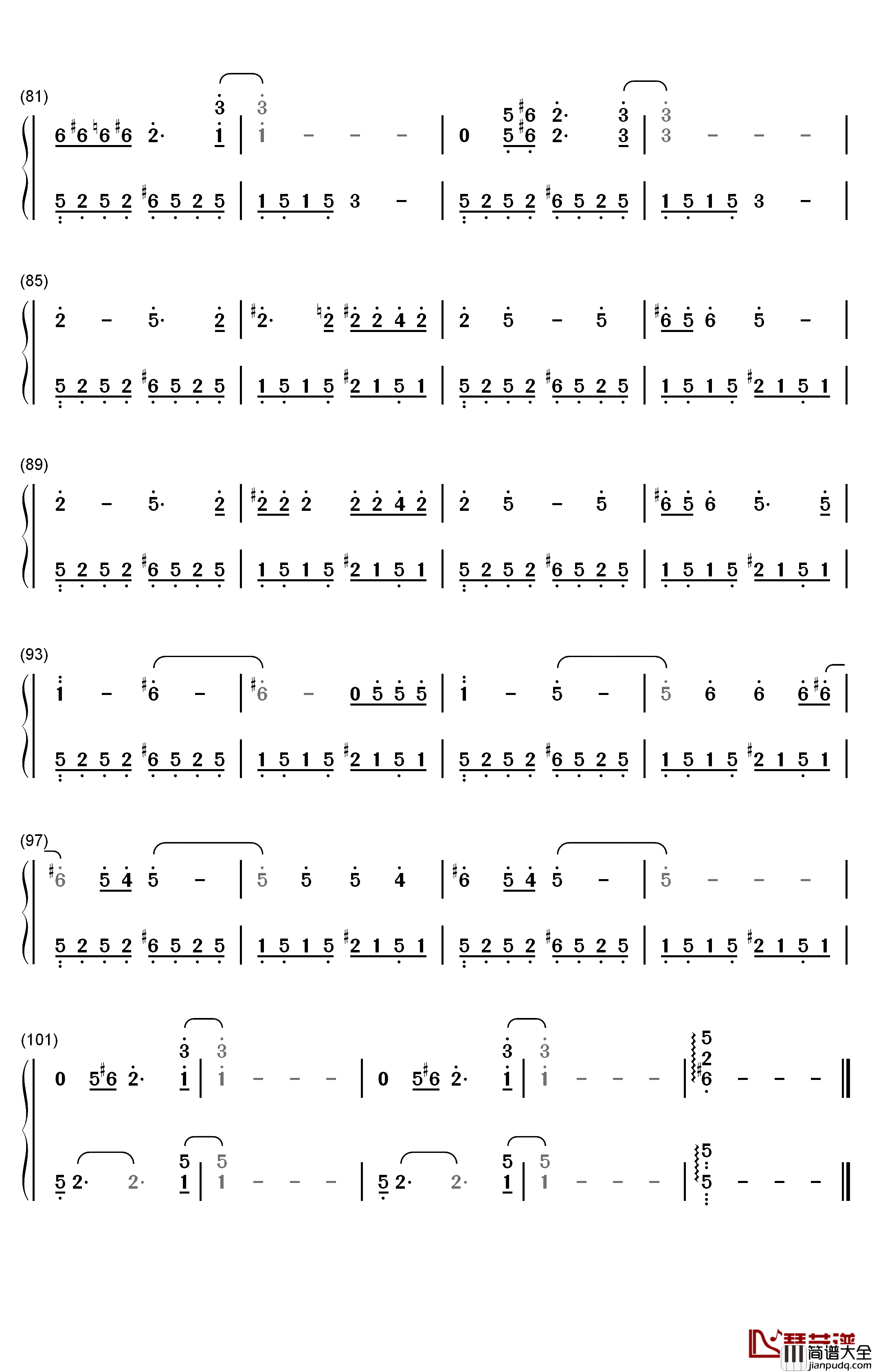 Doin_Time钢琴简谱_数字双手_Lana_Del_Rey