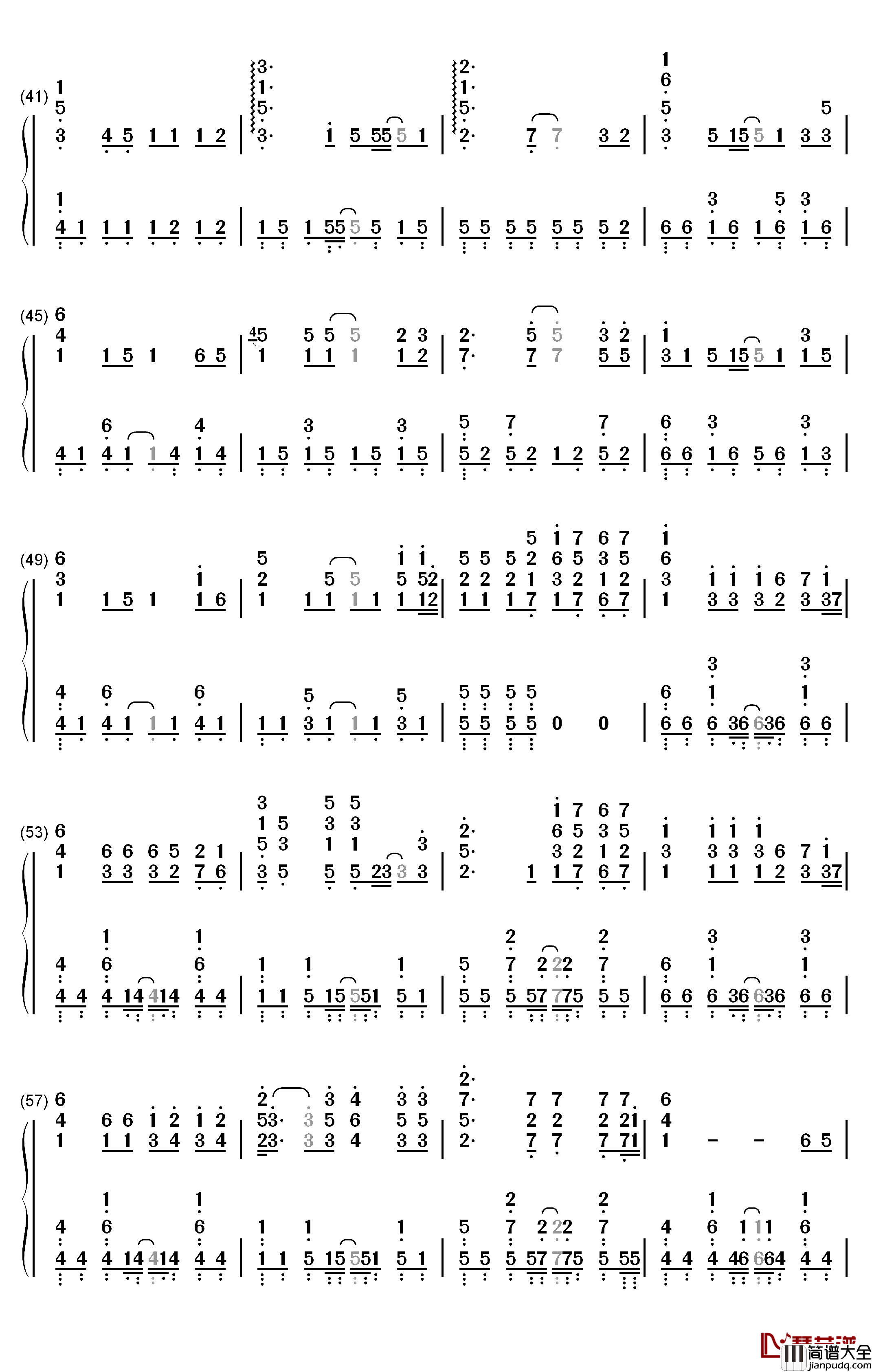 你的答案钢琴简谱_数字双手_阿冗