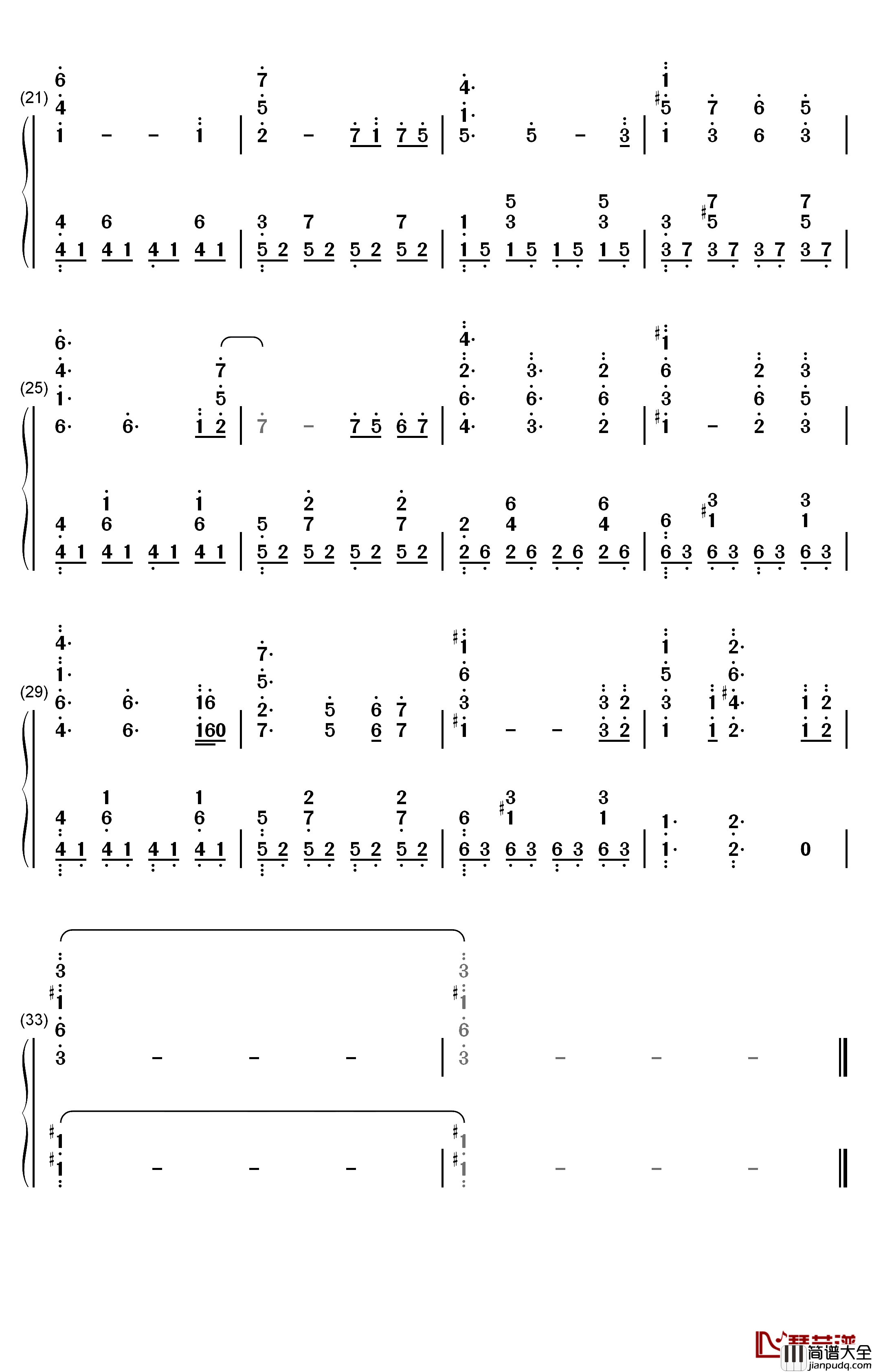 风舞钢琴简谱_数字双手_Movement_Music_Productions