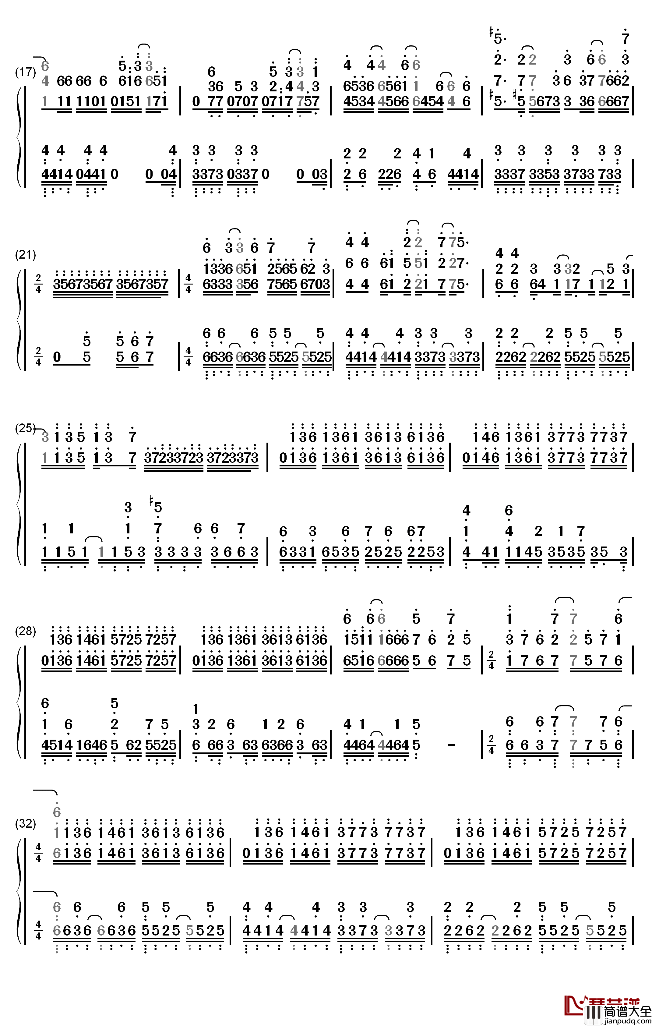 スカイクラッドの観測者钢琴简谱_数字双手_伊藤香奈子