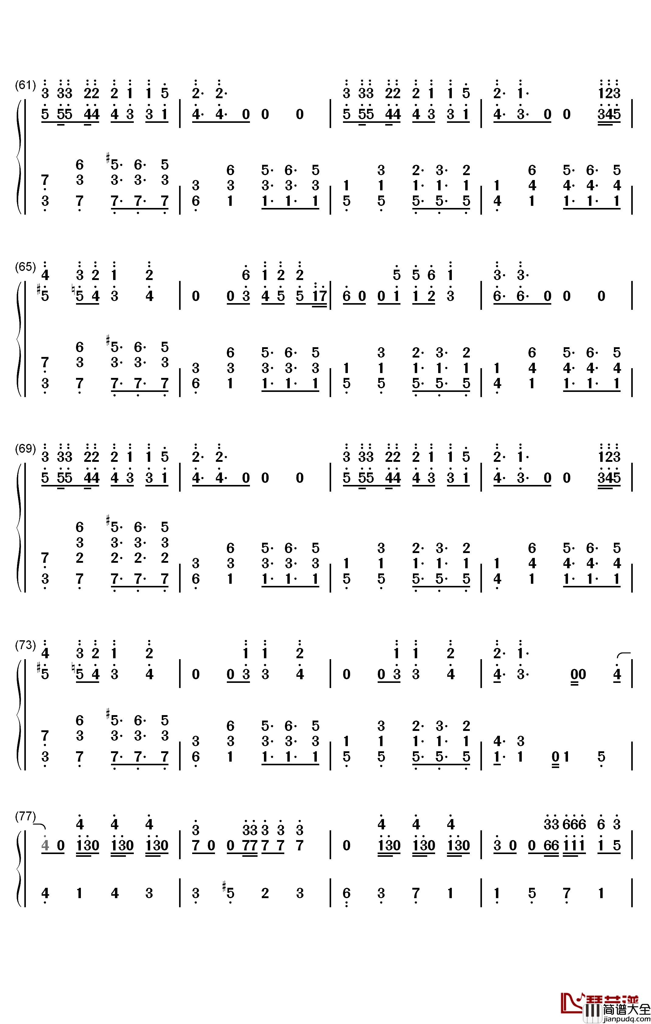 Feel_Special钢琴简谱_数字双手_TWICE